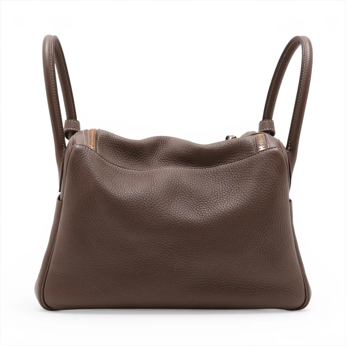 [Individually packaged] Hermes Lindy 30 Taurillon Clemence Etoupe Gold Hardware U: 2022 — view 2
