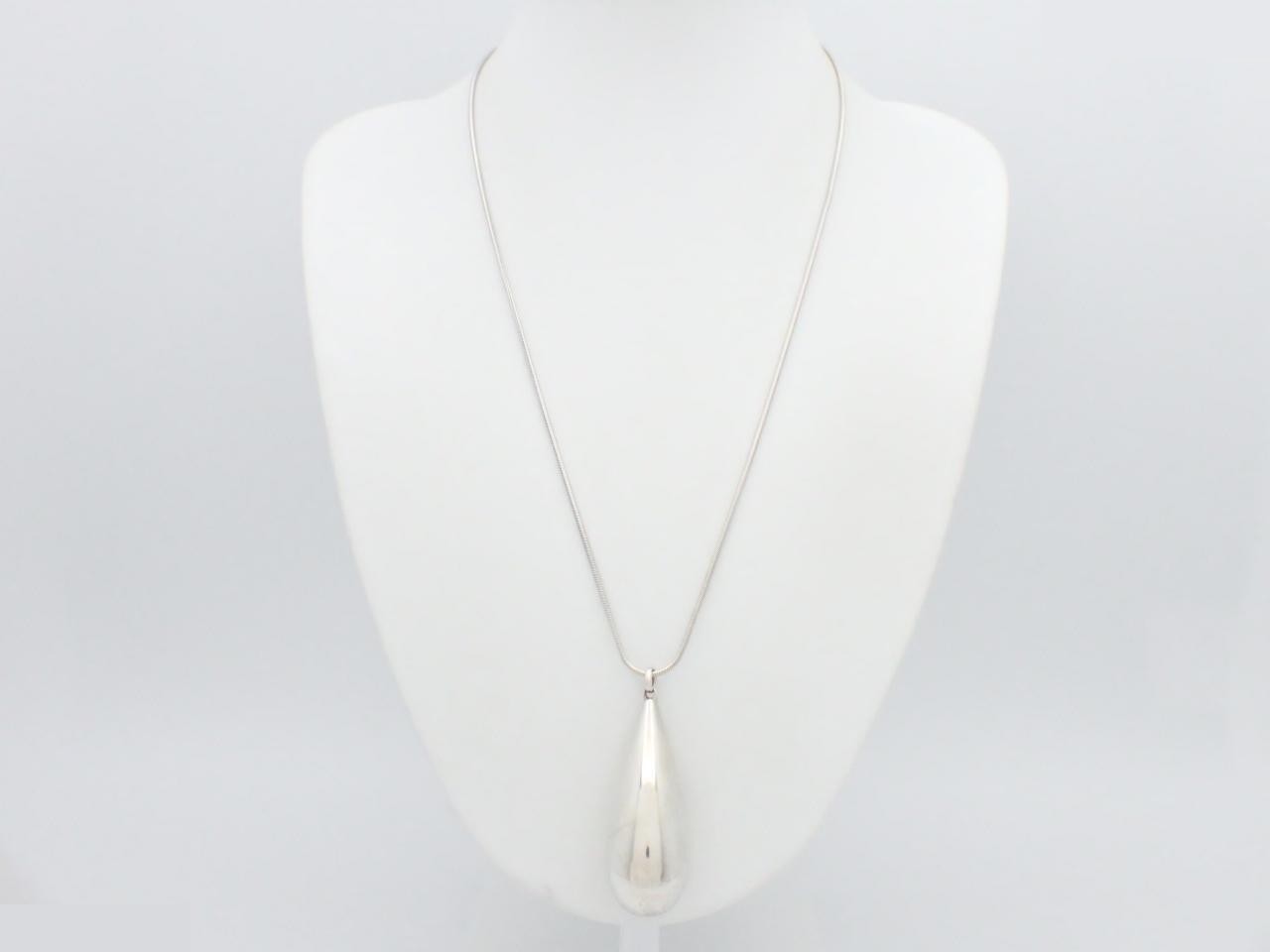 Teardrop necklace, 925 sterling silver, 32.6g, chain approximately 52cm. — view 3
