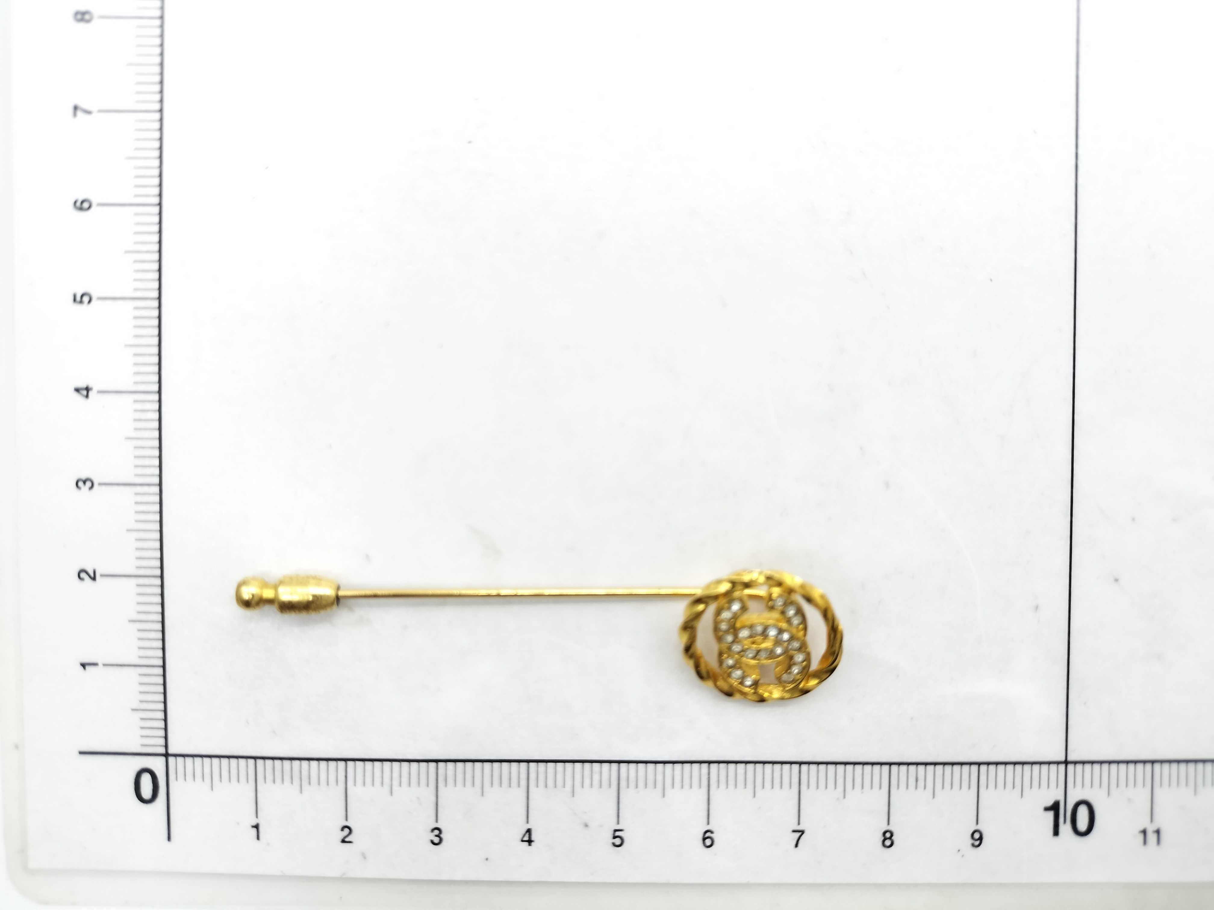 Brooch, Coco Mark, Gold Color, Diamond Shape — view 7