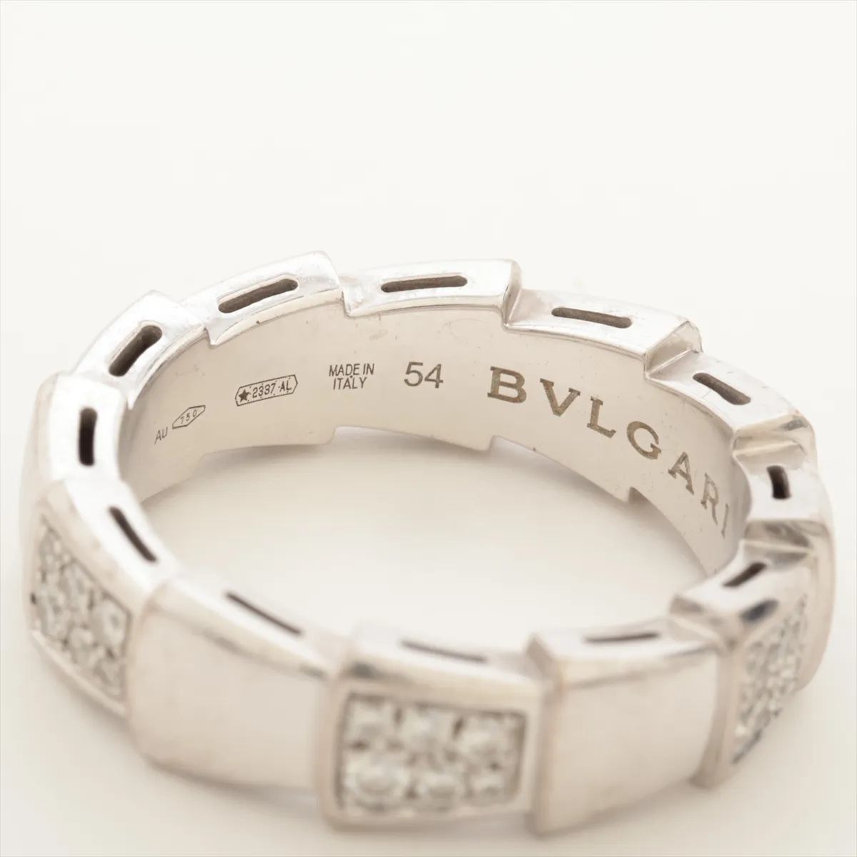 Serpenti Viper Band Diamond Ring 750(WG) 8.6g 54 NZLAVH Hollow Metal Scratch — view 3