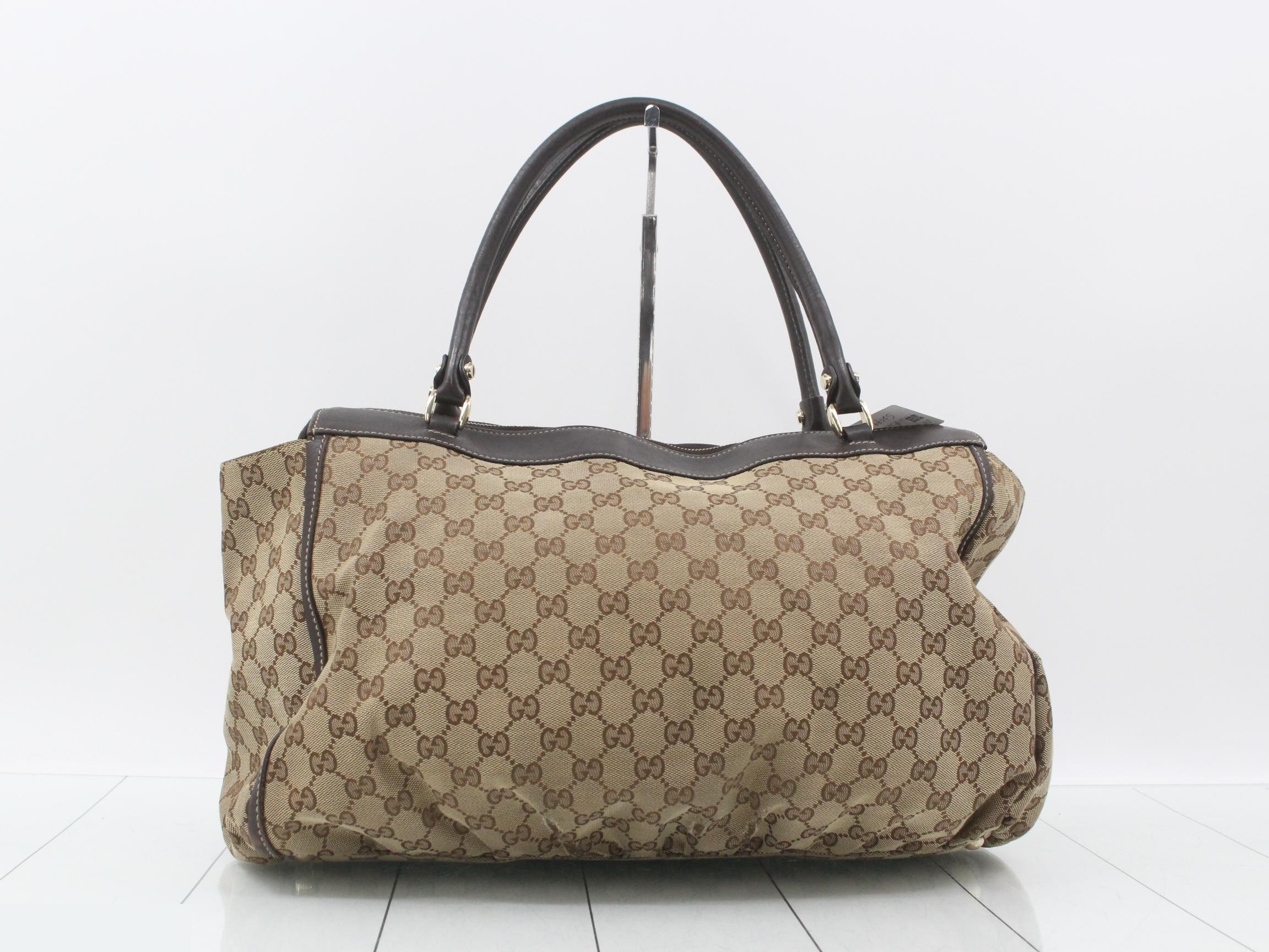 Abbey GG Canvas Leather Tote Bag — view 2