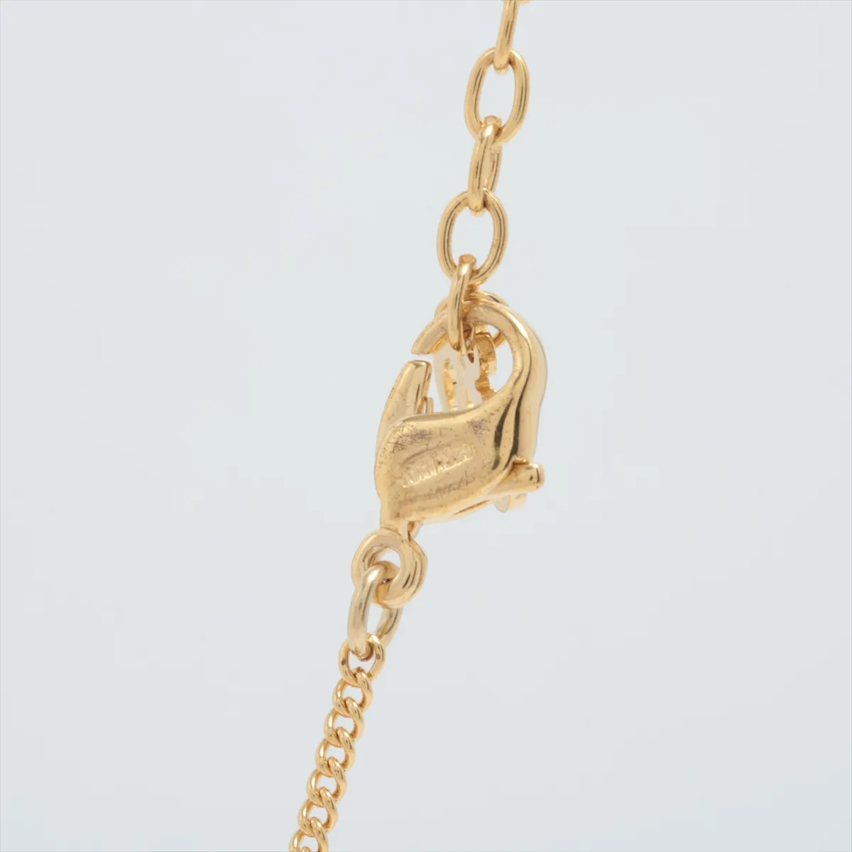Apple Motif Necklace, GP x Rhinestone, Gold, — view 3