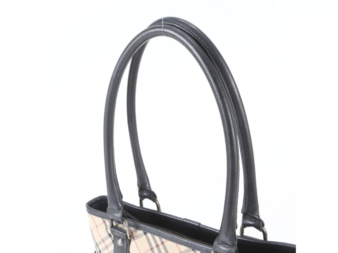 Nova Check Leather Tote Bag — view 2