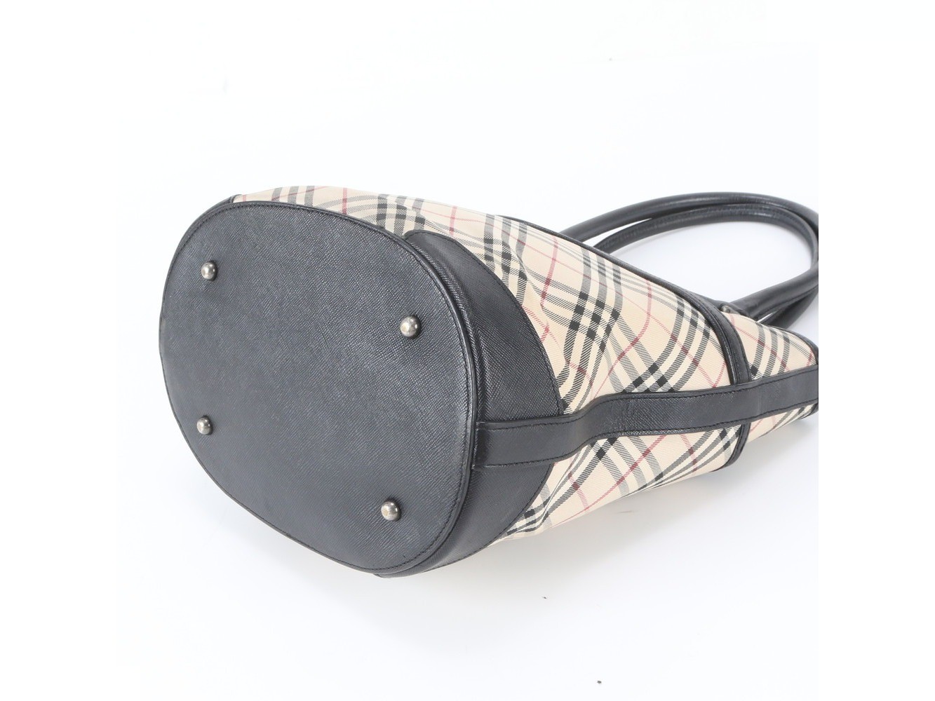 Nova Check Leather Tote Bag — view 4