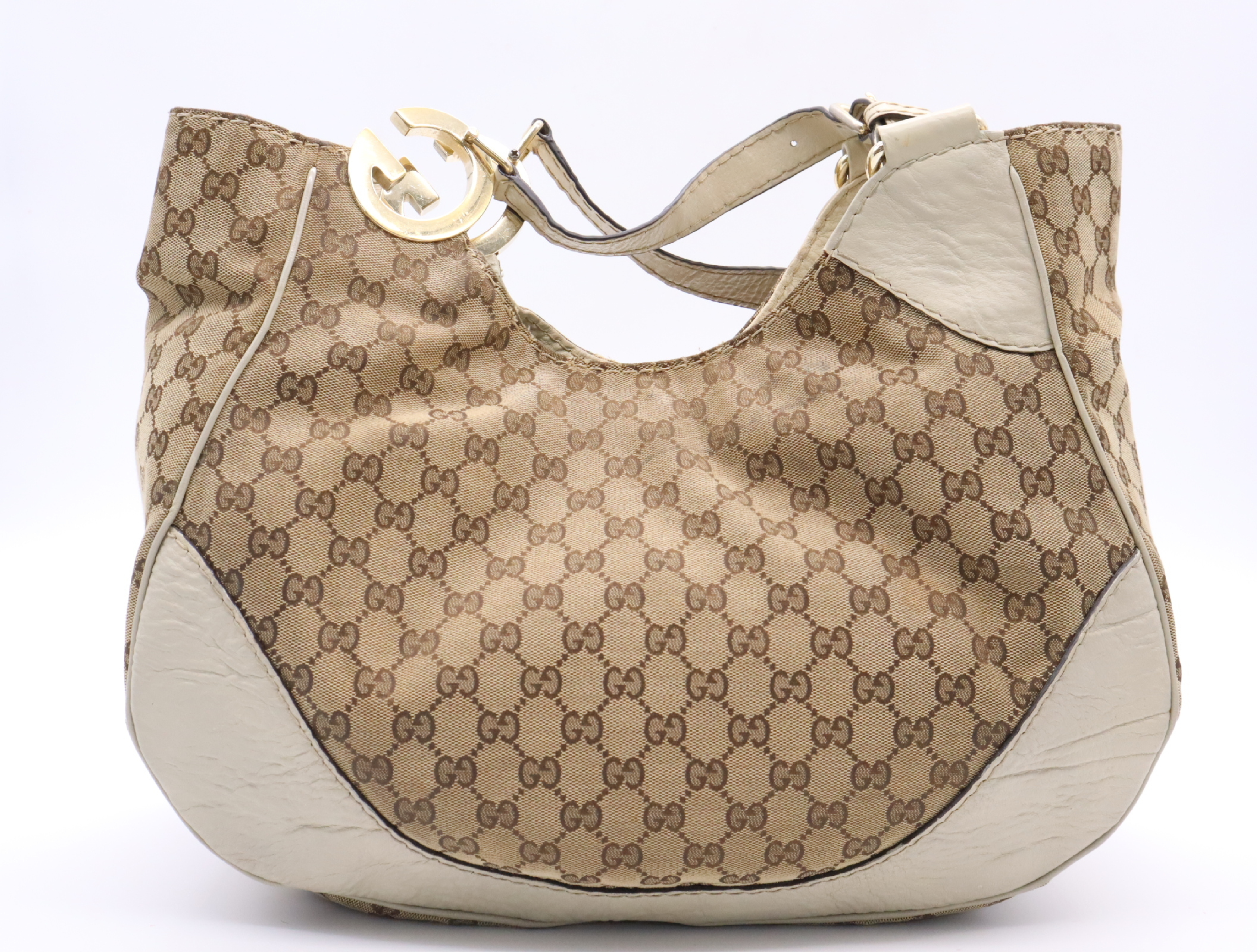 203504 Canvas x Leather Charlotte Handbag Brown Gold Hardware Handbag — view 2