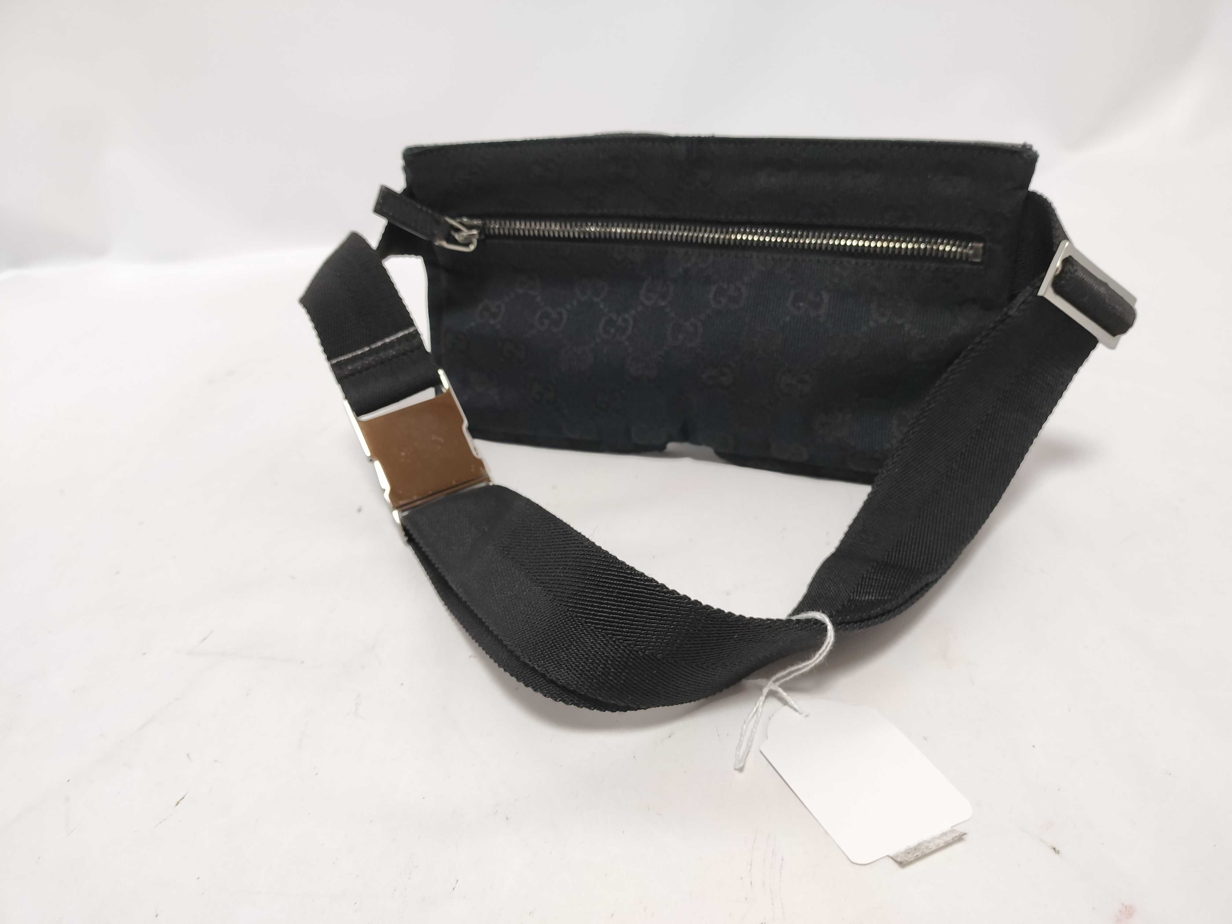 GG Canvas FR- GG Canvas x Leather Waist Bag Black 162962 Waist Bag — view 3