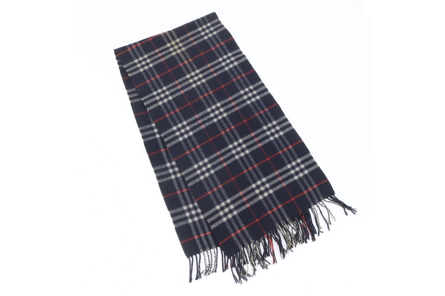Tag attached, 100% cashmere, Nova Check pattern scarf. — view 2