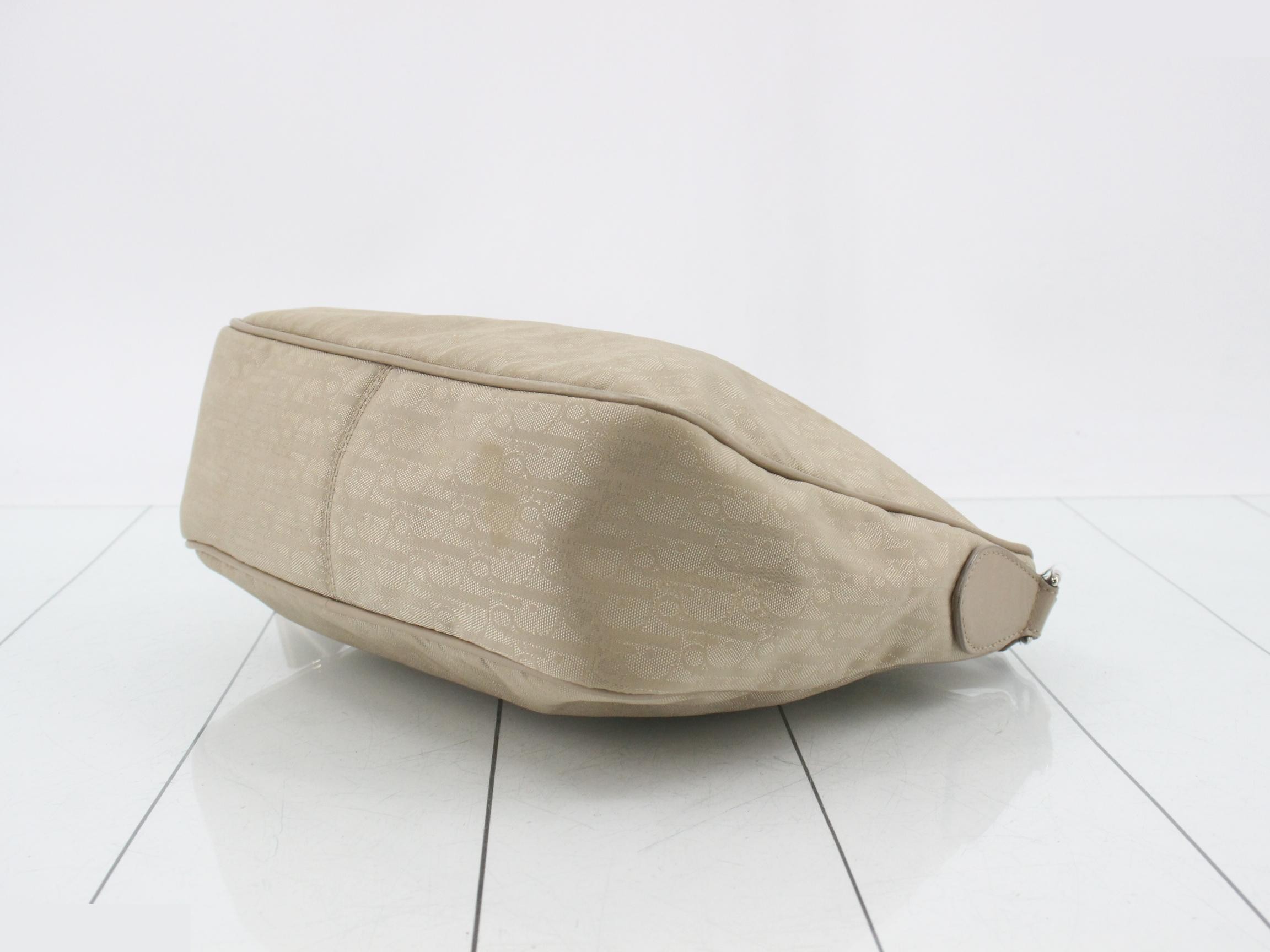 Trotter Shoulder Bag, Nylon/Leather, Beige — view 6