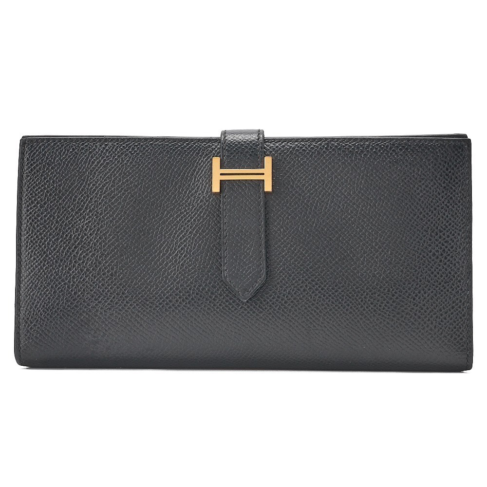 Bearn Soufflé Epsom Bi-fold Long Wallet, Black