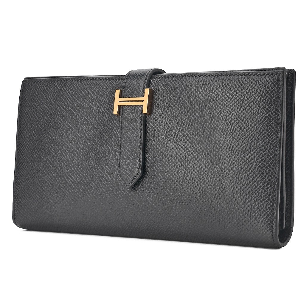 Bearn Soufflé Epsom Bi-fold Long Wallet, Black — view 2