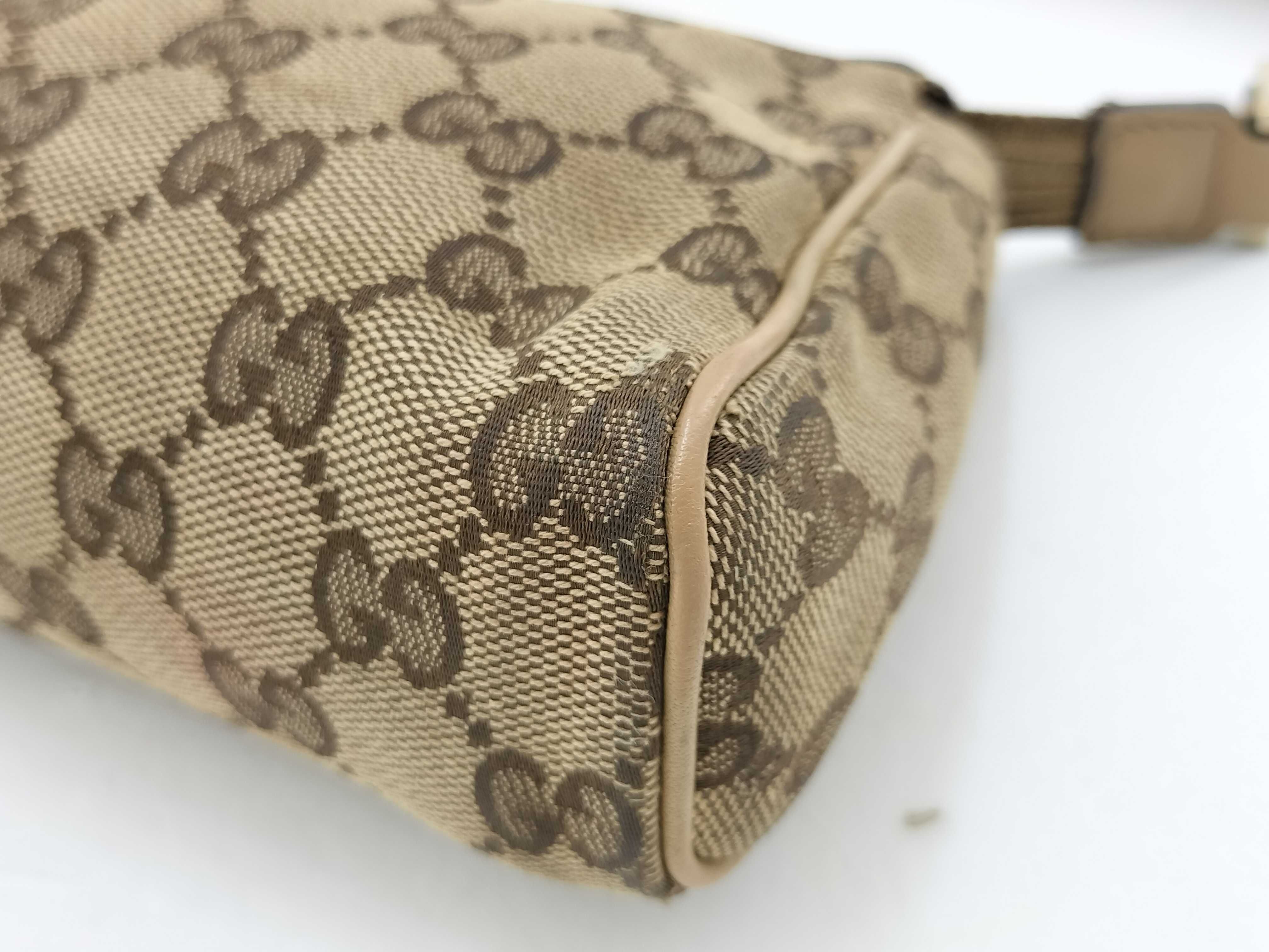 GG Canvas Milk Tea Canvas GG Monogram Mahjong Underarm Bag Pouch — view 6