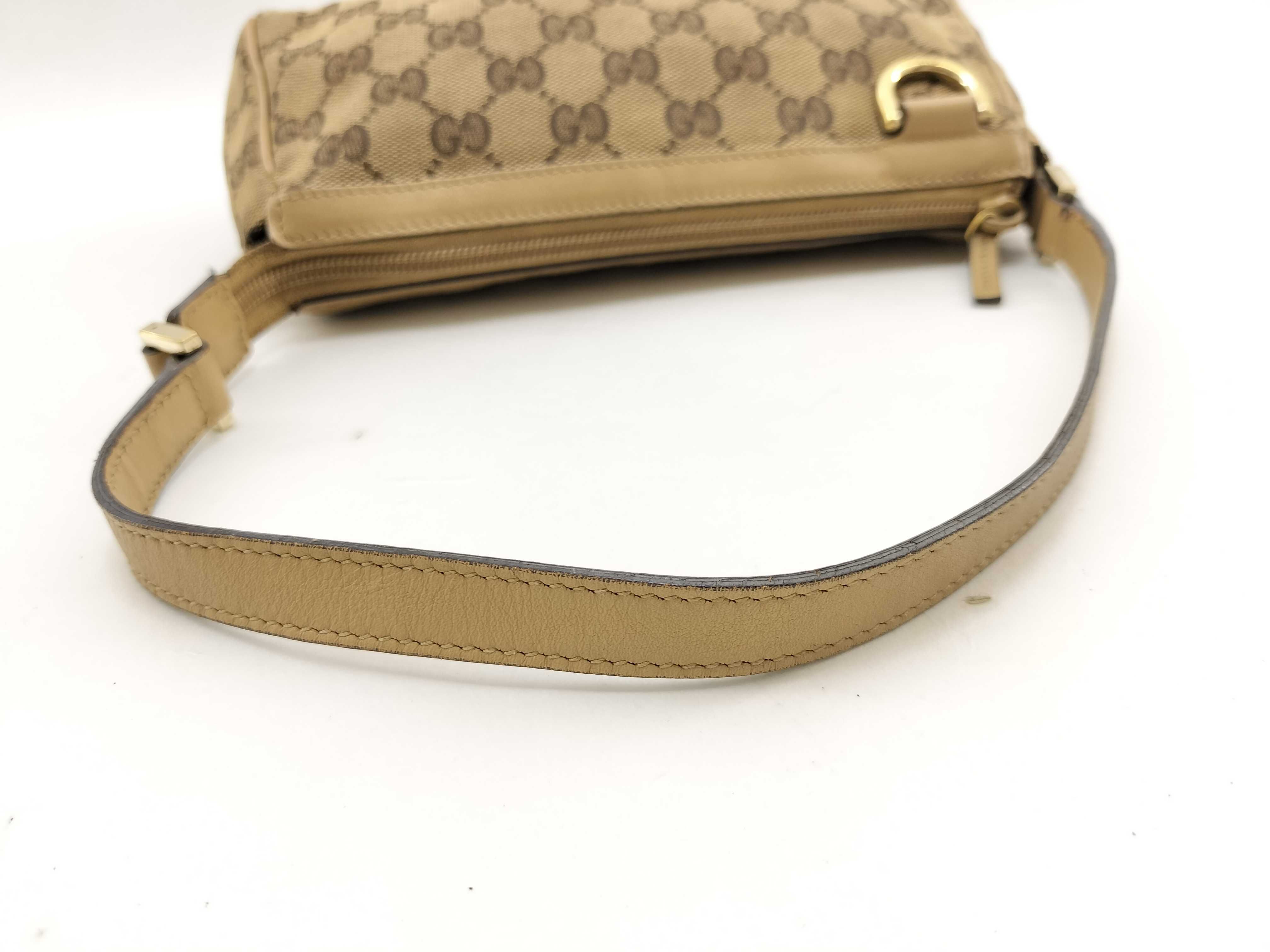 GG Canvas Milk Tea Canvas GG Monogram Mahjong Underarm Bag Pouch — view 8