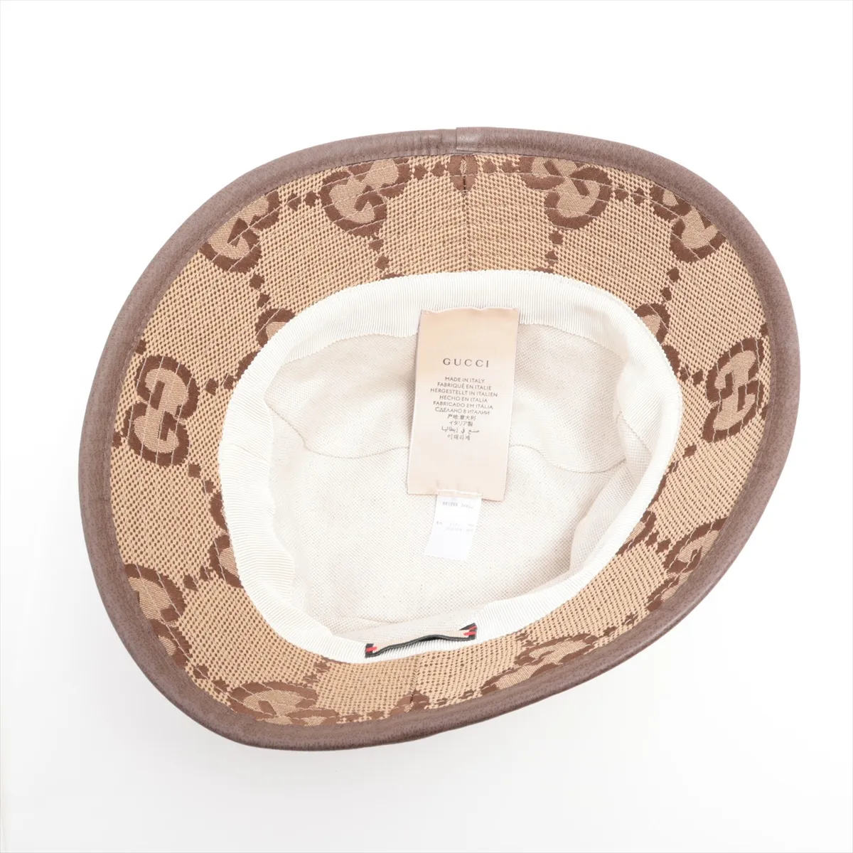 681256 Jumbo GG Canvas Bucket Hat S 56cm Cotton x Polyester Beige Strong — view 4