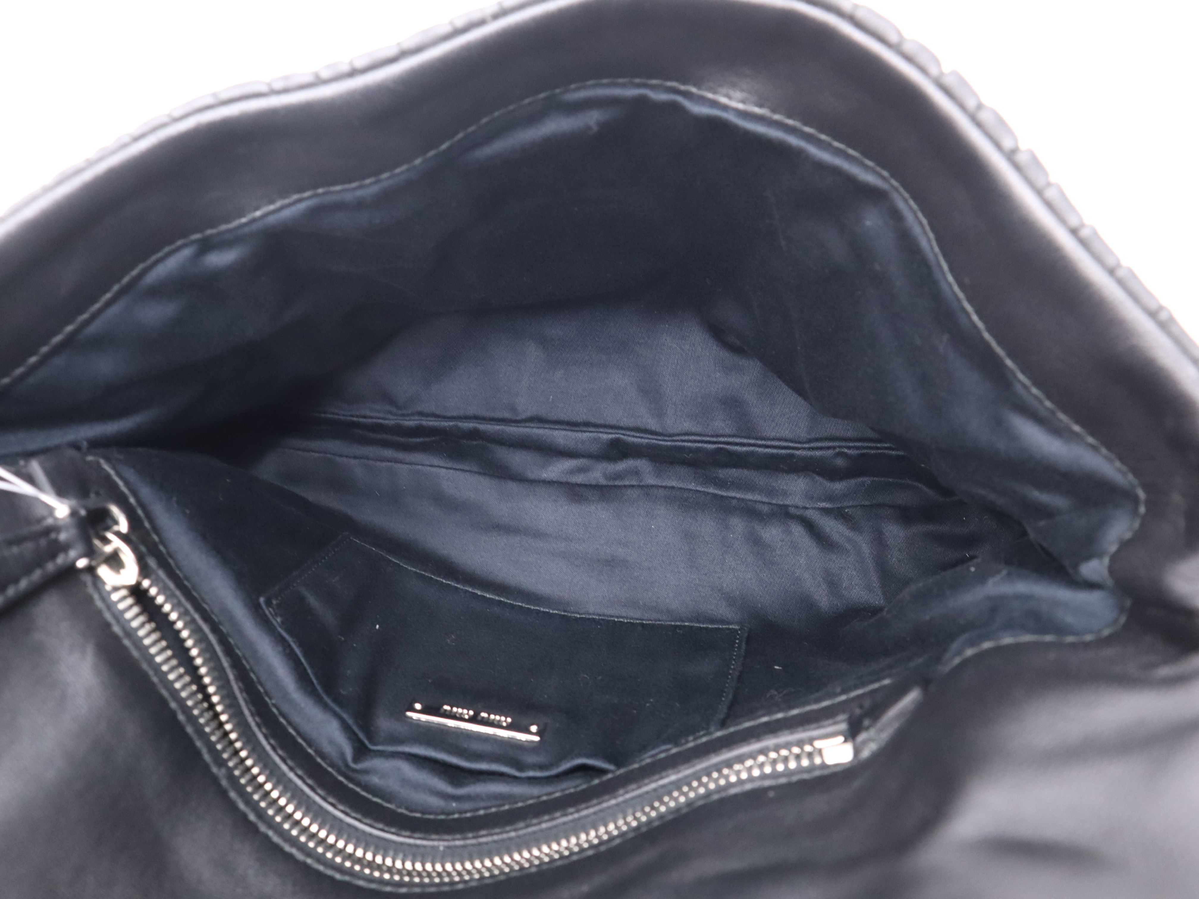 Leather Matelassé Nappa Crystal Handbag with 2 Shoulder Straps and Dust Bag - Black Handbag — view 11