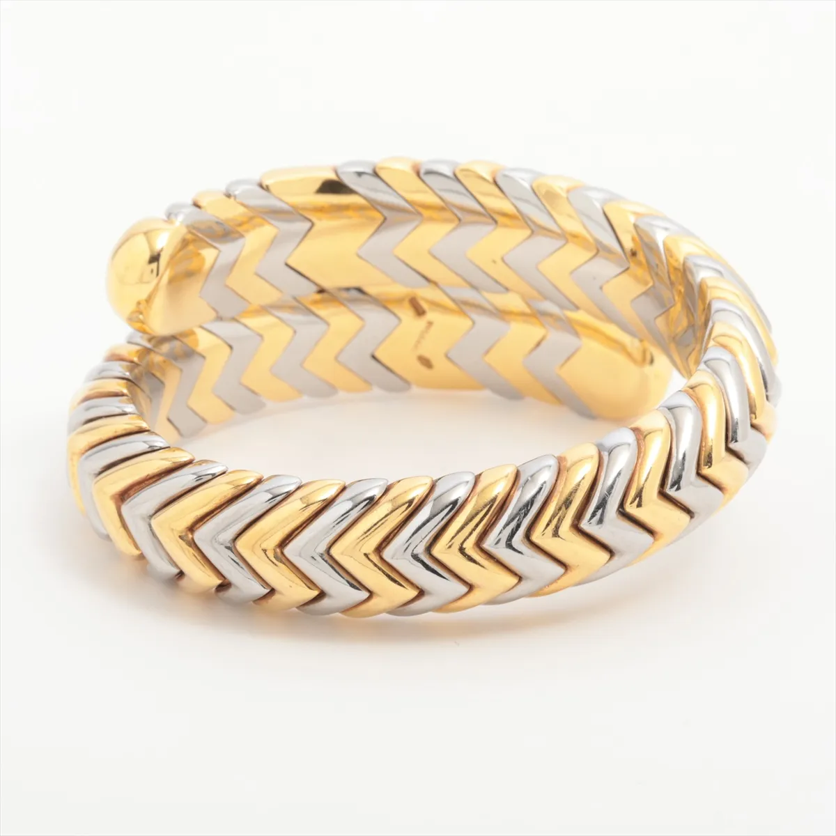 Spiga Bracelet, 750 (Yellow Gold) x Stainless Steel, 67.3g, — view 2