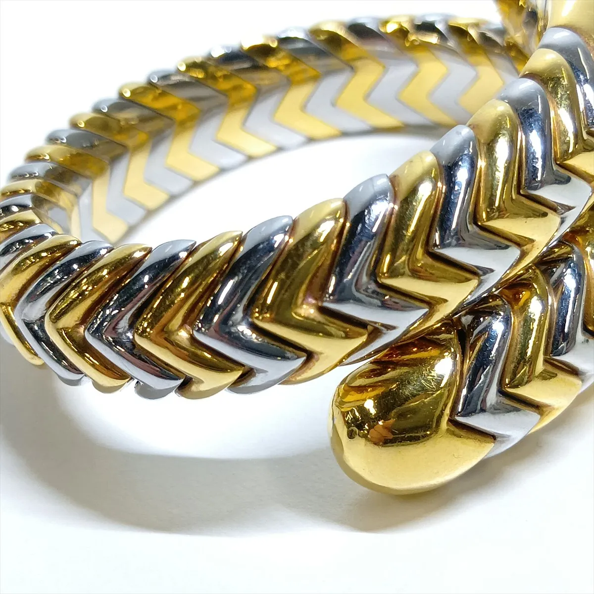 Spiga Bracelet, 750 (Yellow Gold) x Stainless Steel, 67.3g, — view 7