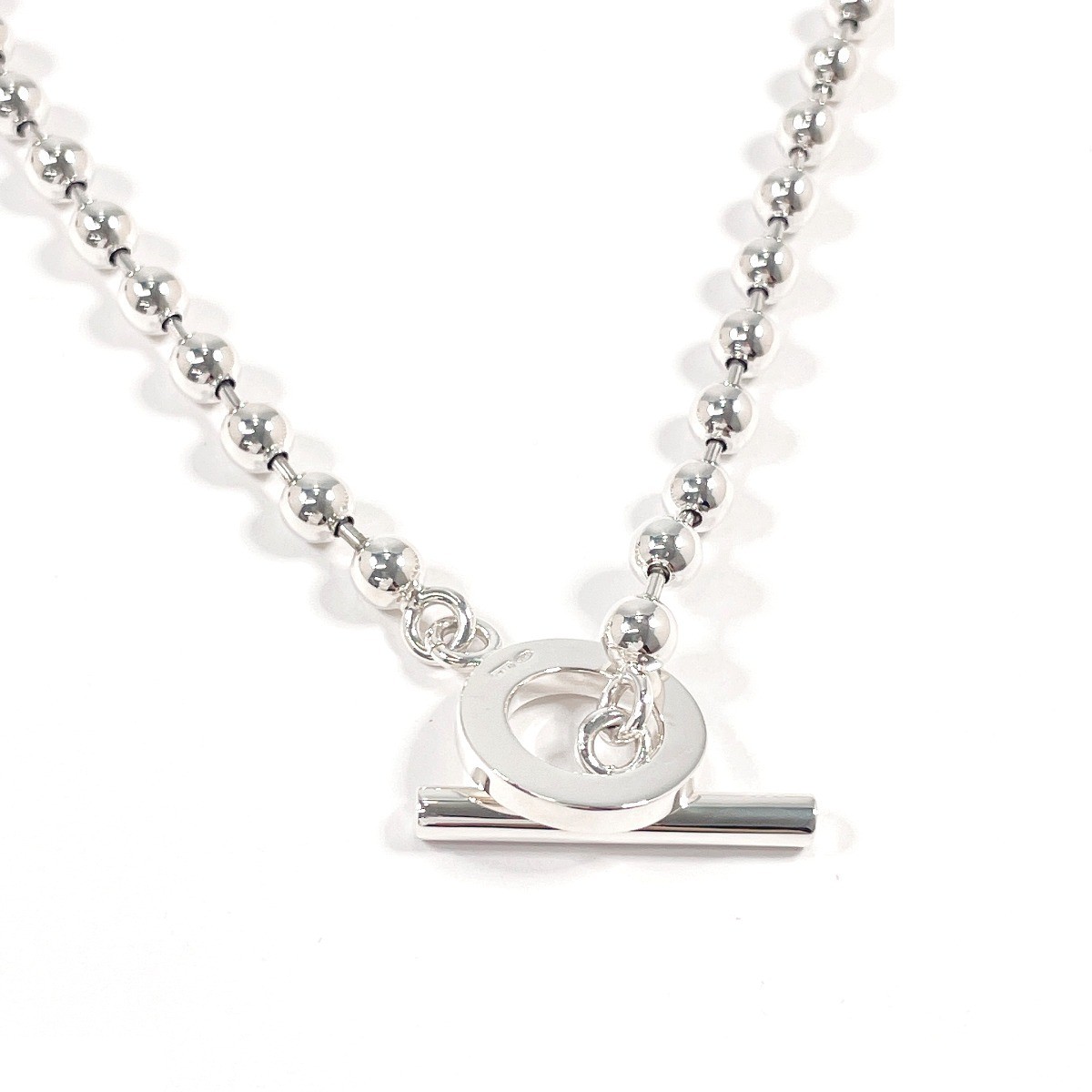 Ball chain necklace, 925 sterling silver, 26.4g, chain approximately 40cm. — view 2