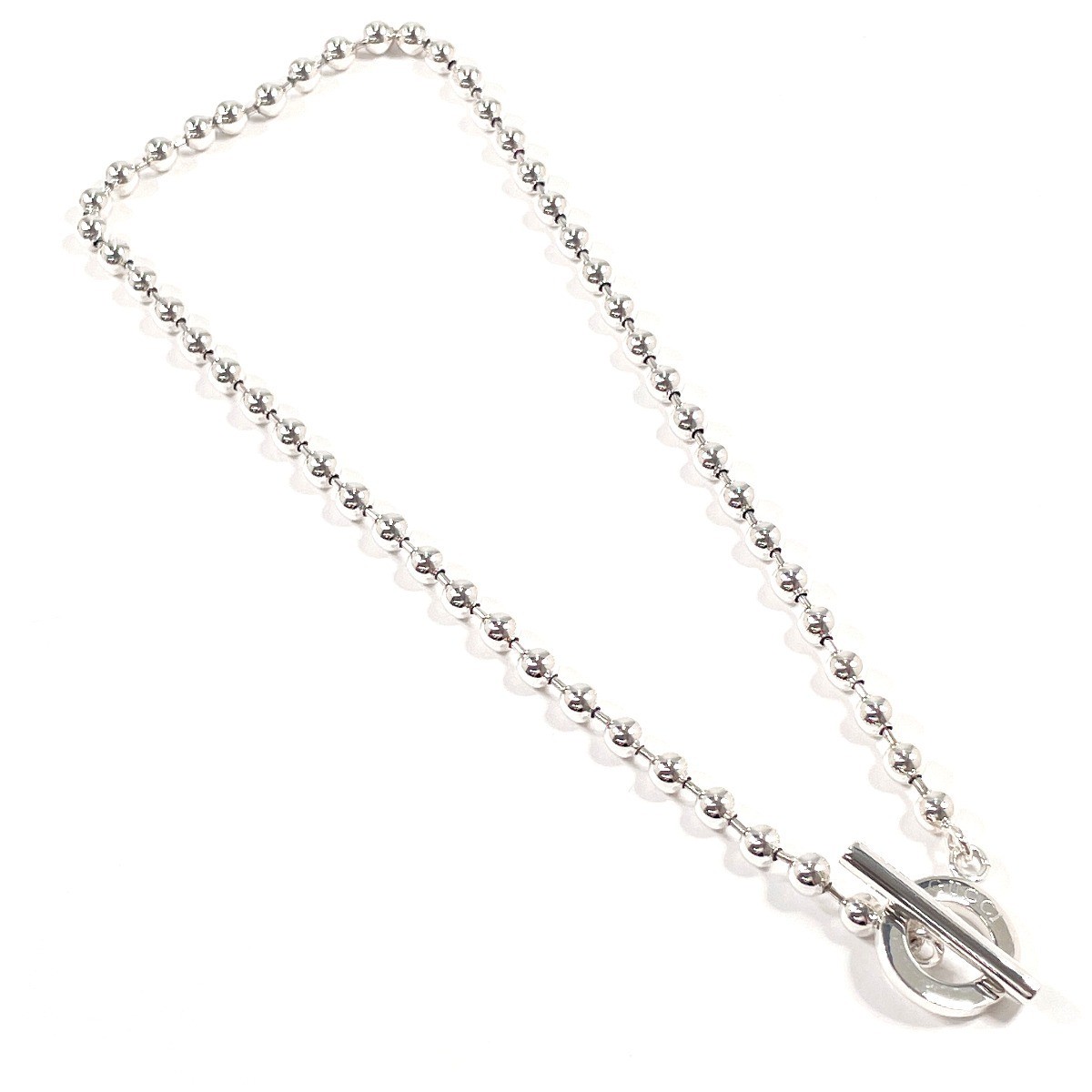 Ball chain necklace, 925 sterling silver, 26.4g, chain approximately 40cm. — view 3