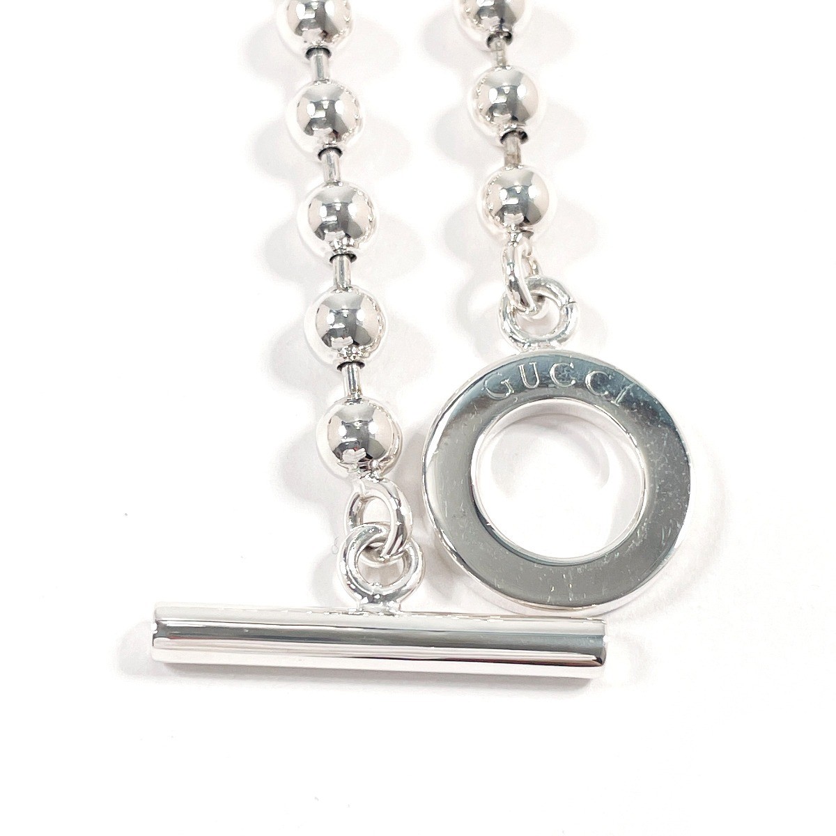 Ball chain necklace, 925 sterling silver, 26.4g, chain approximately 40cm. — view 4