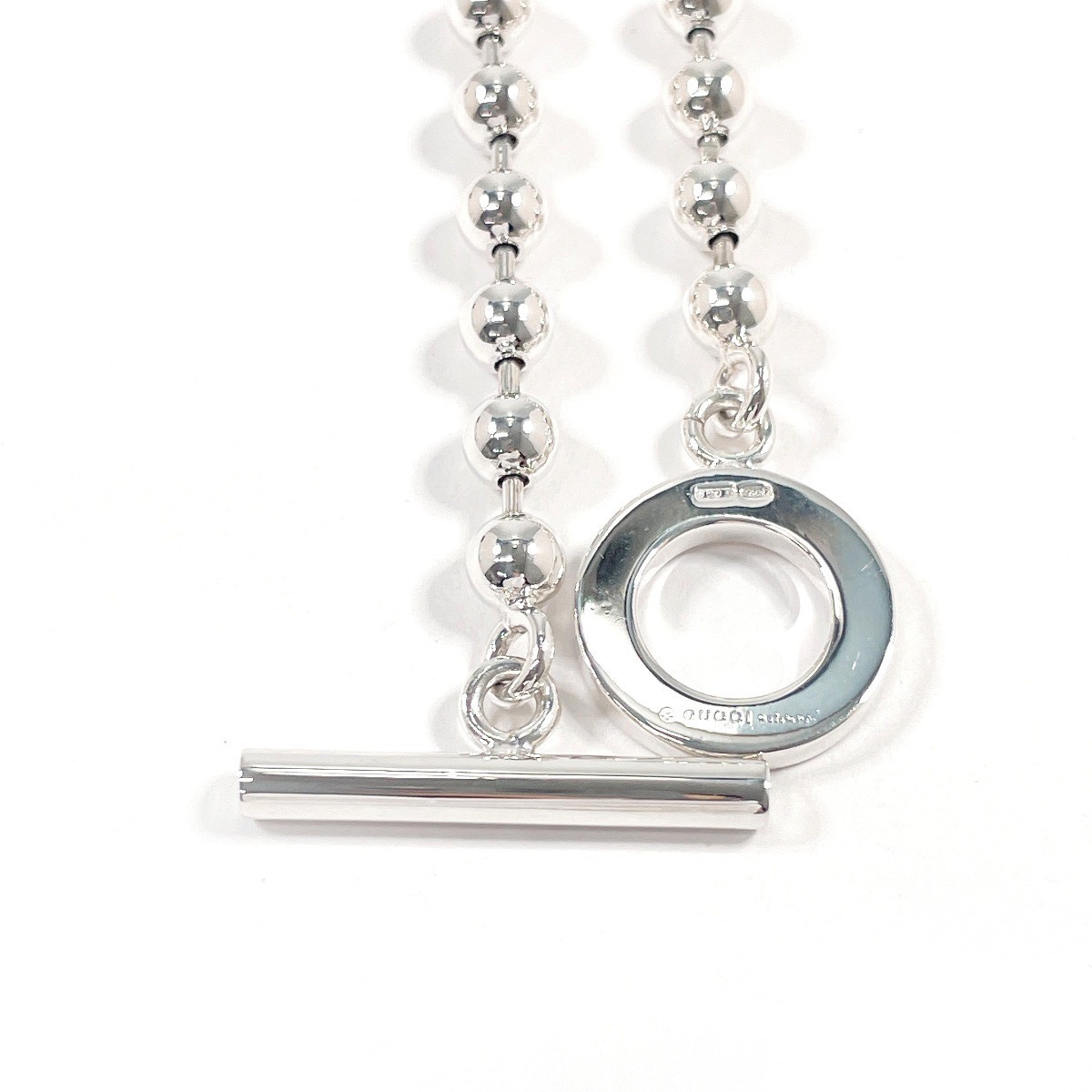Ball chain necklace, 925 sterling silver, 26.4g, chain approximately 40cm. — view 5