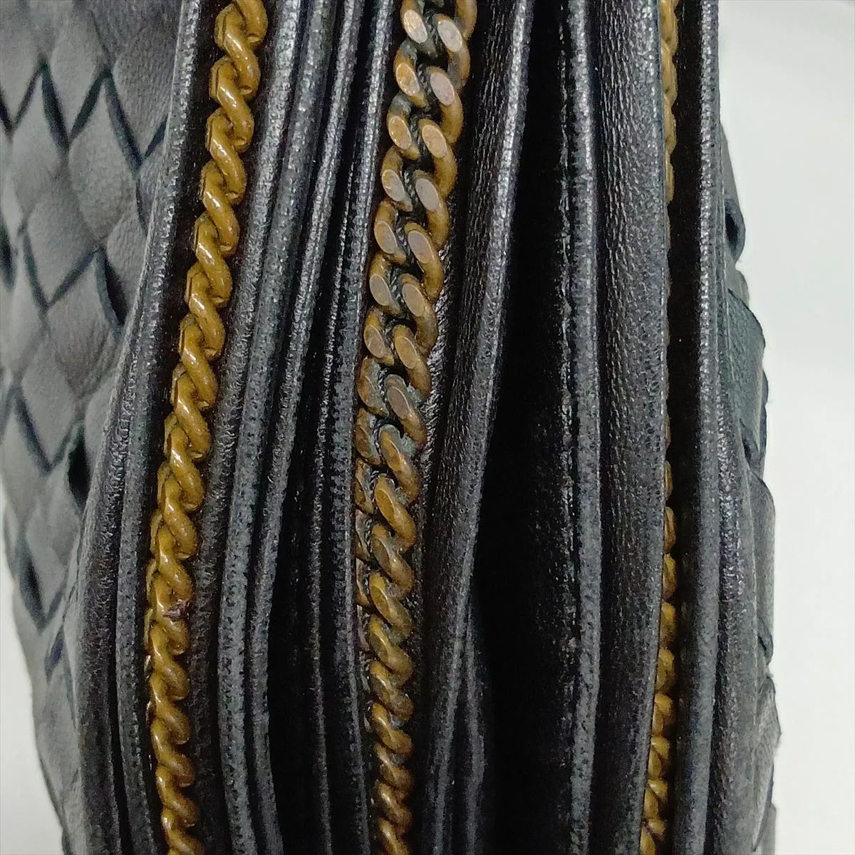 Intrecciato Leather Handbag, Black, 169850 — view 12