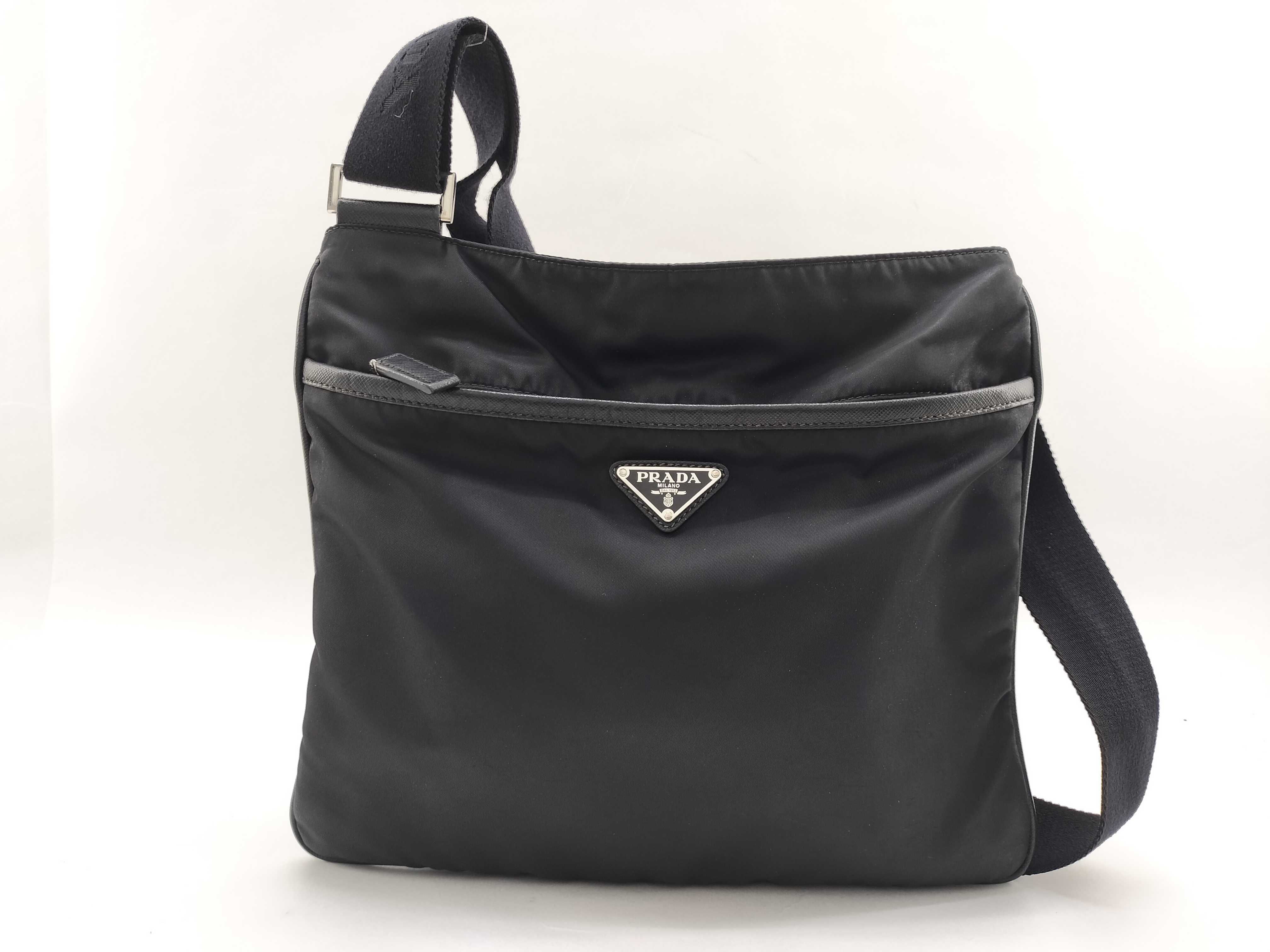 Nylon Prada Current Model 2VH053 Saffiano Shoulder Bag Nylon Triangle Logo Shoulder Bag
