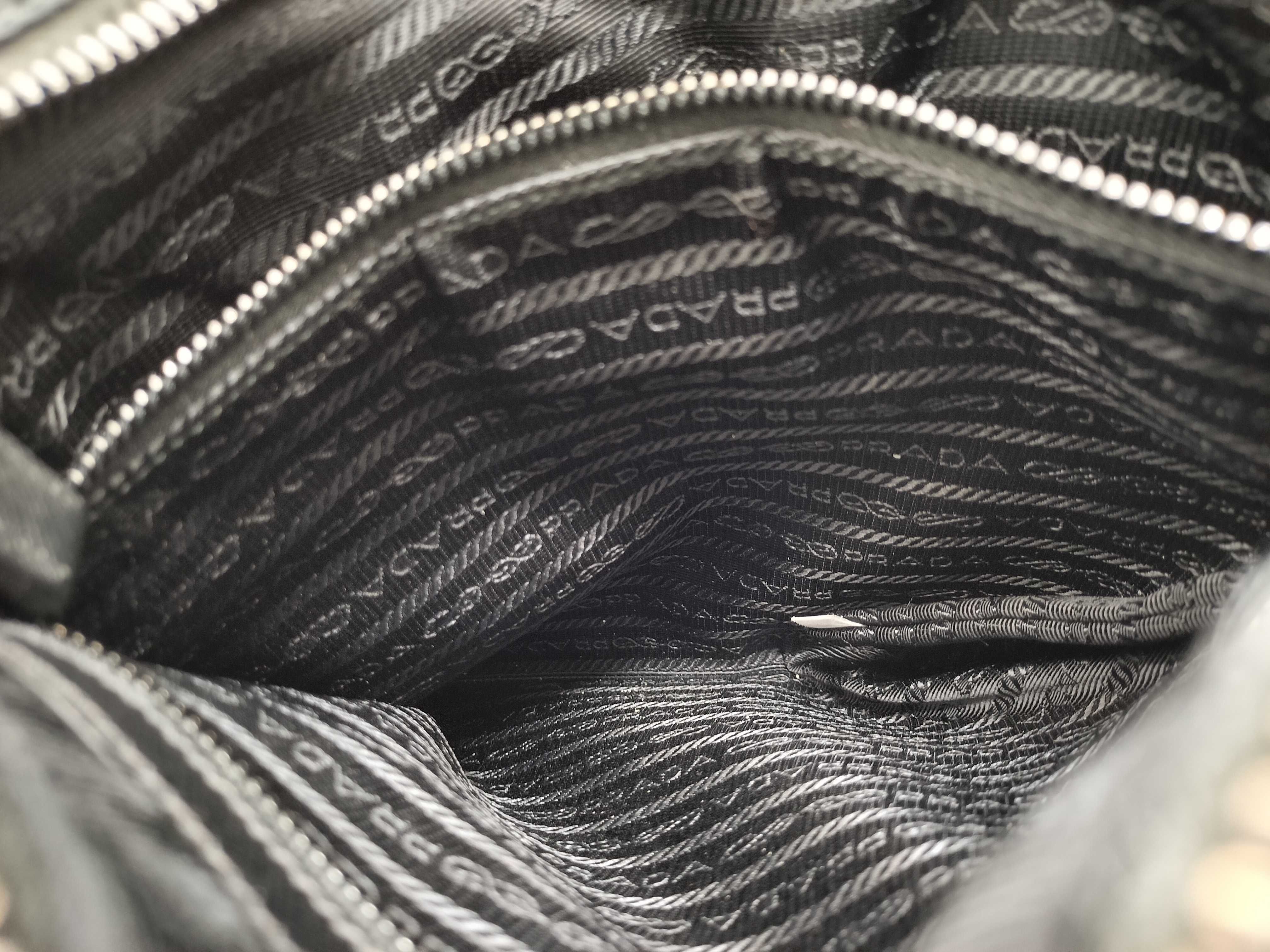 Nylon Prada Current Model 2VH053 Saffiano Shoulder Bag Nylon Triangle Logo Shoulder Bag — view 13