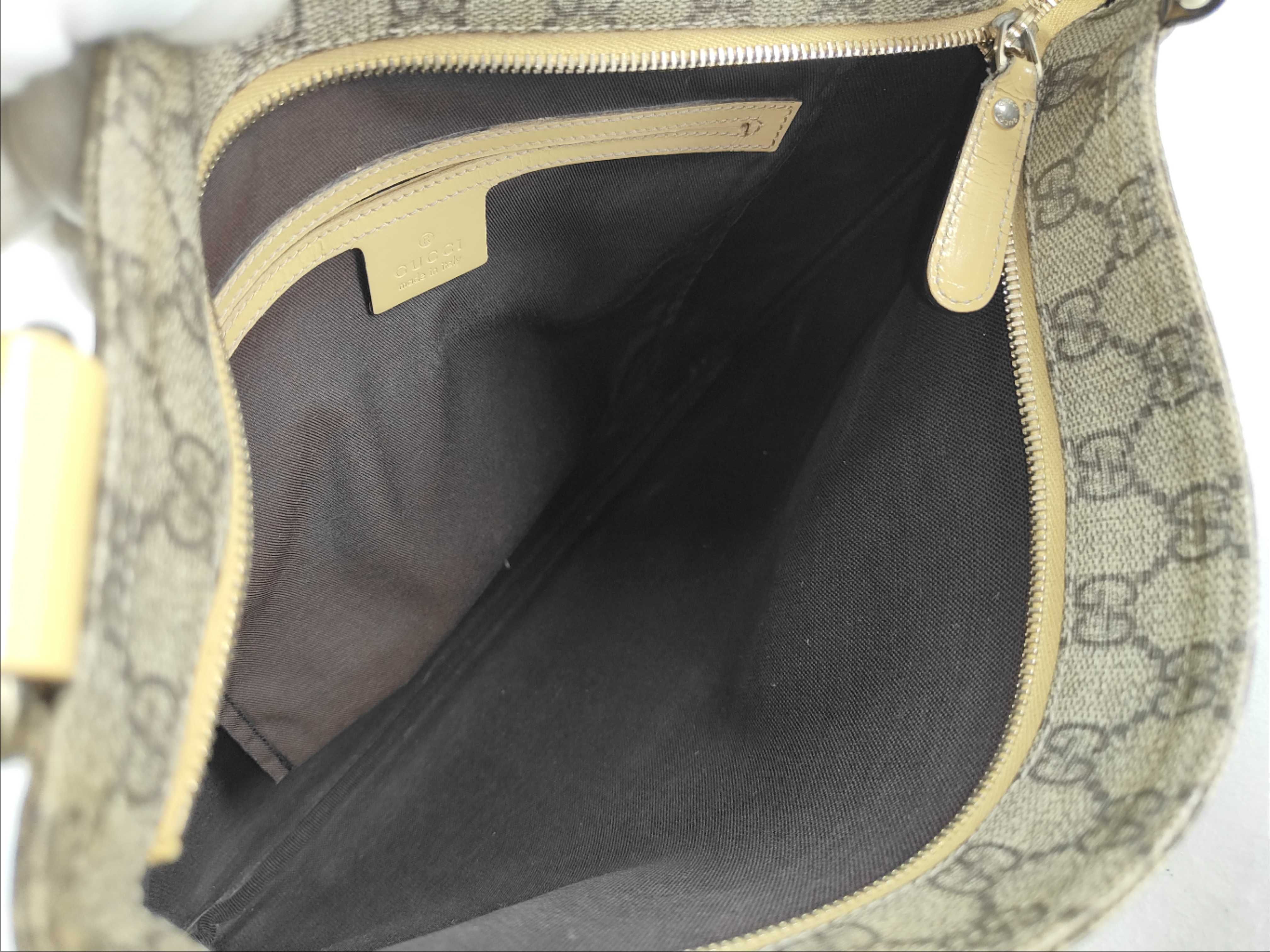 GG Canvas Gucci 201446 GG Supreme Shoulder Bag PVC Beige Brown Shoulder Bag — view 12