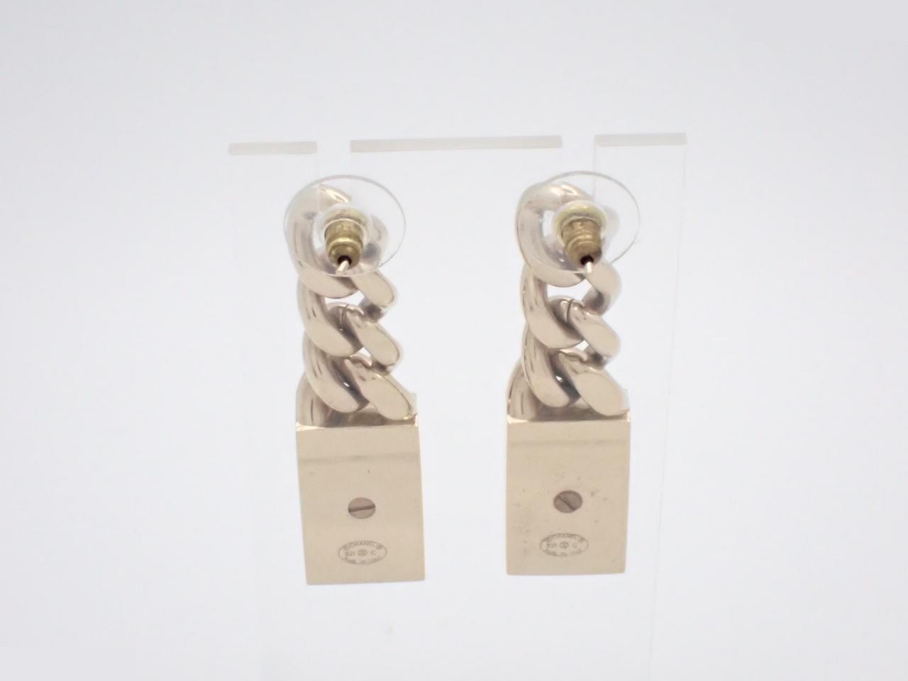 Coco Mark Chain Rhinestone Earrings, Gold — view 2