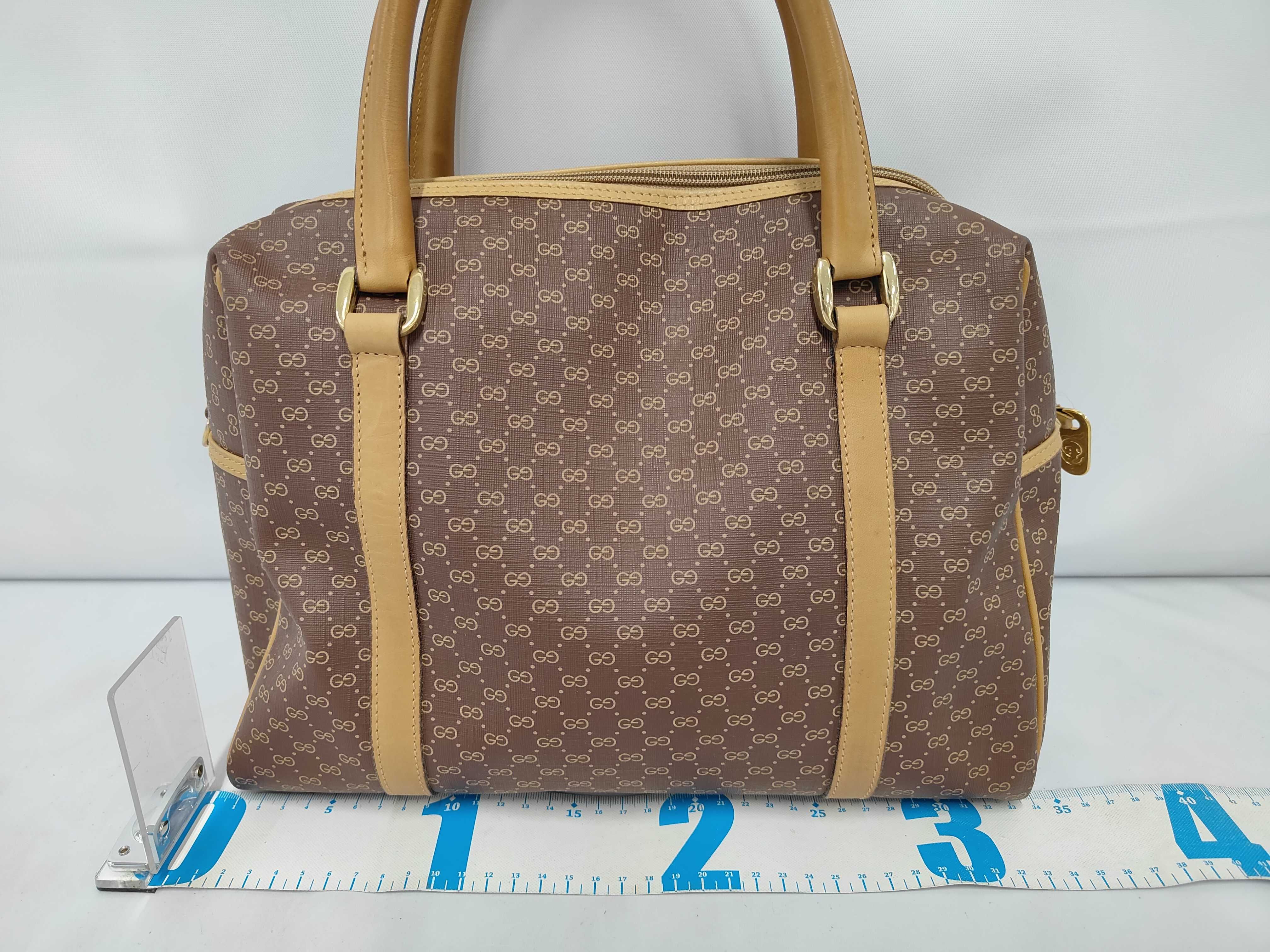 Old Gucci Micro GG PVC x Leather Handbag 87 002 4685 Handbag — view 2