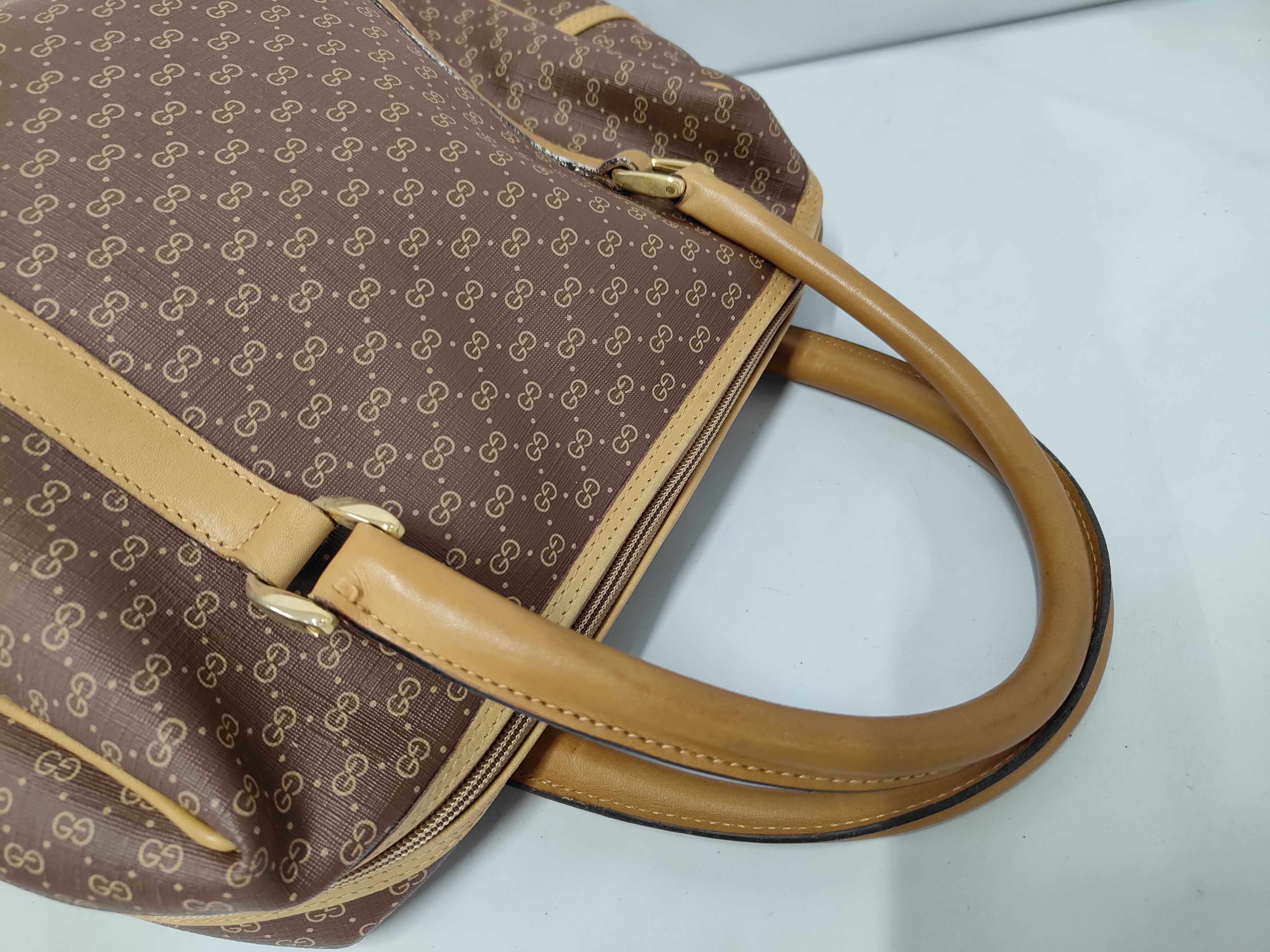 Old Gucci Micro GG PVC x Leather Handbag 87 002 4685 Handbag — view 5