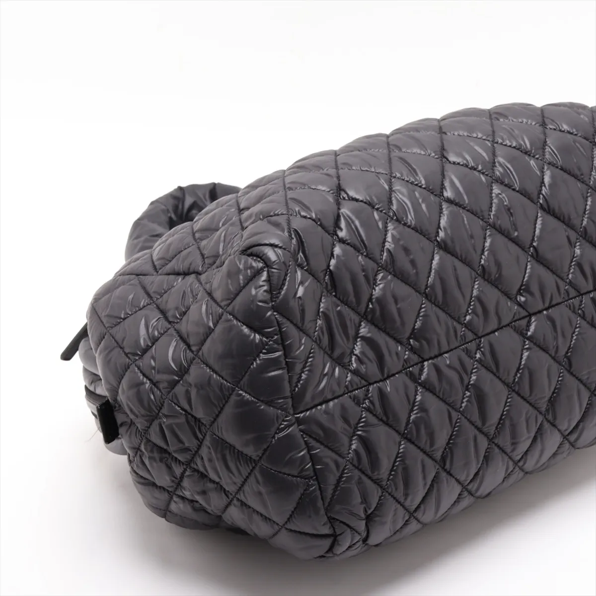 Coco Cocoon Nylon x Lambskin Handbag, Black, Silver Hardware, Item No. 13643578, Series No. 13 — view 4