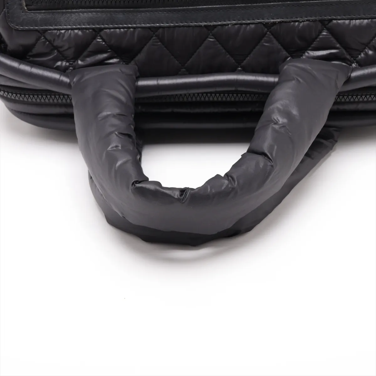 Coco Cocoon Nylon x Lambskin Handbag, Black, Silver Hardware, Item No. 13643578, Series No. 13 — view 5
