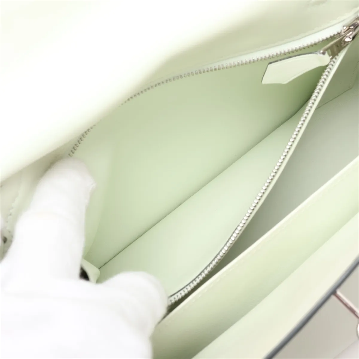 [Individually packaged] Hermes Kelly 25 Letournée Veau Swift Vert Fizz Silver Hardware B: 2023 — view 9