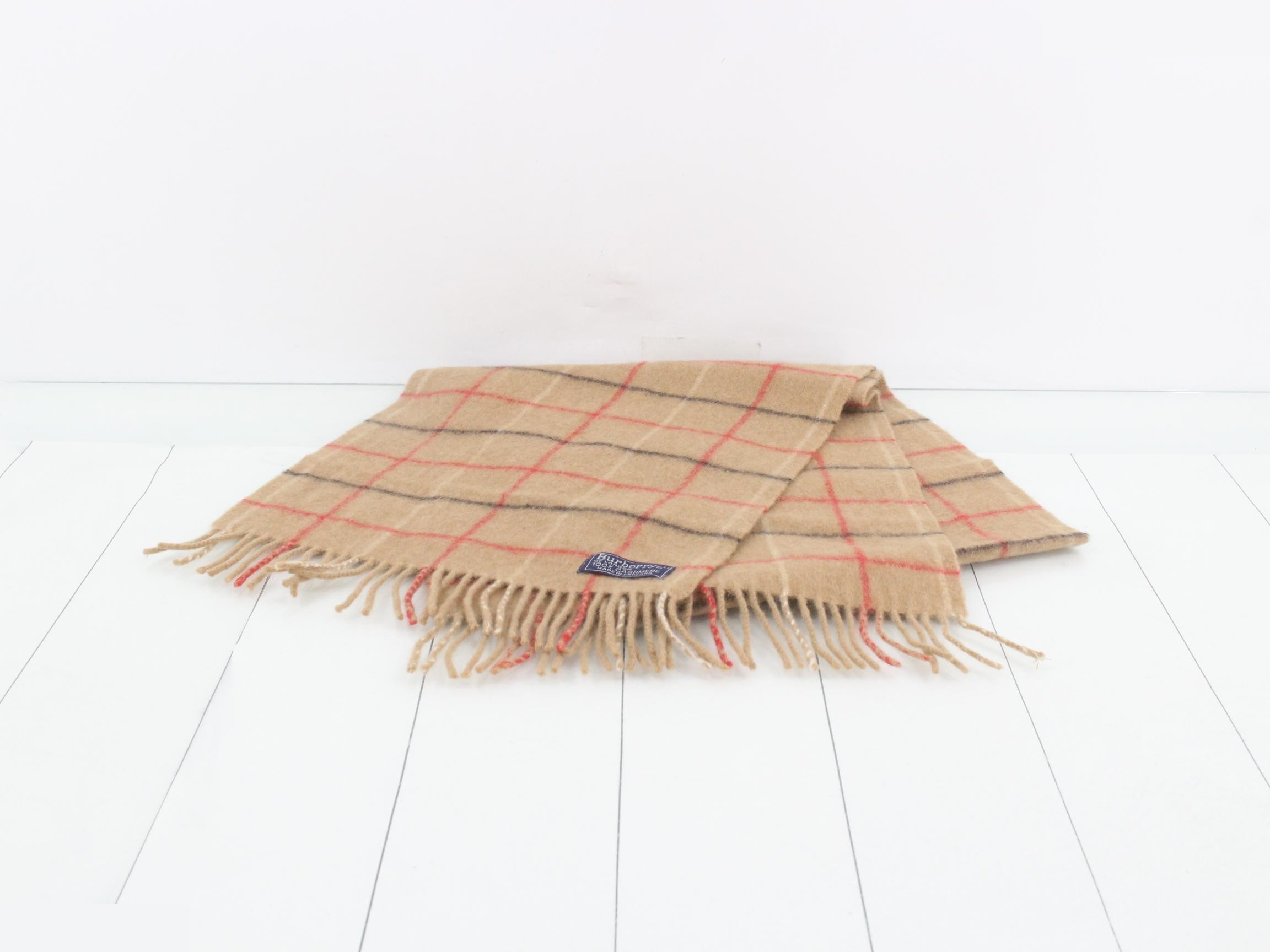 Nova Check Scarf, Beige, 100% Cashmere — view 2