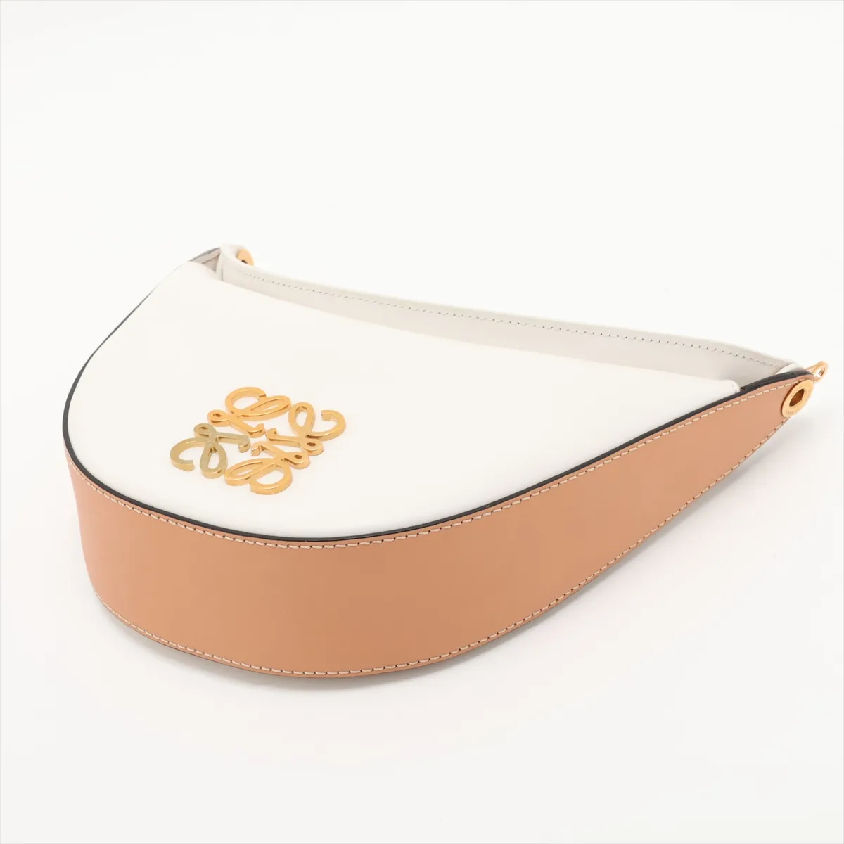Luna Leather Shoulder Bag, White — view 3