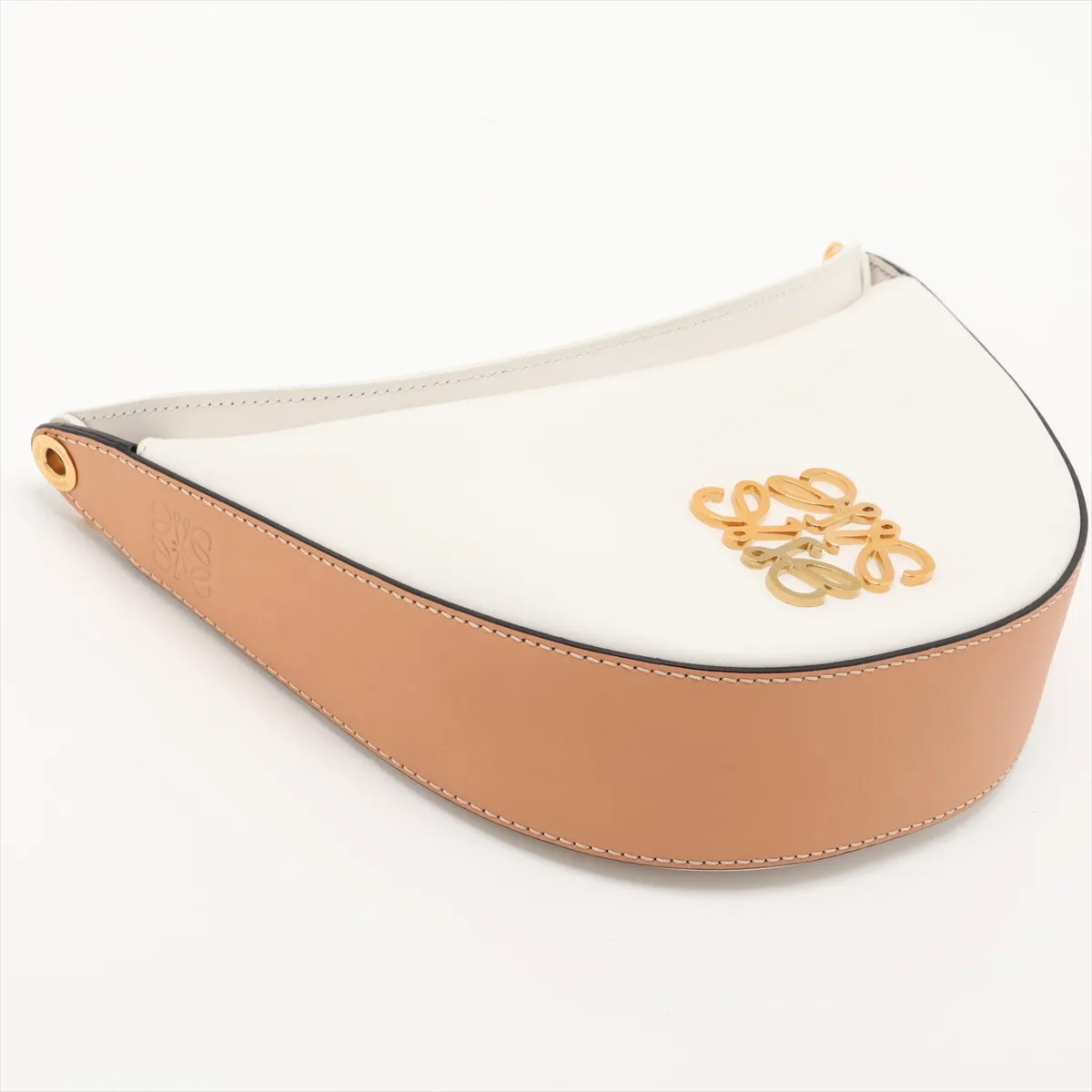 Luna Leather Shoulder Bag, White — view 4
