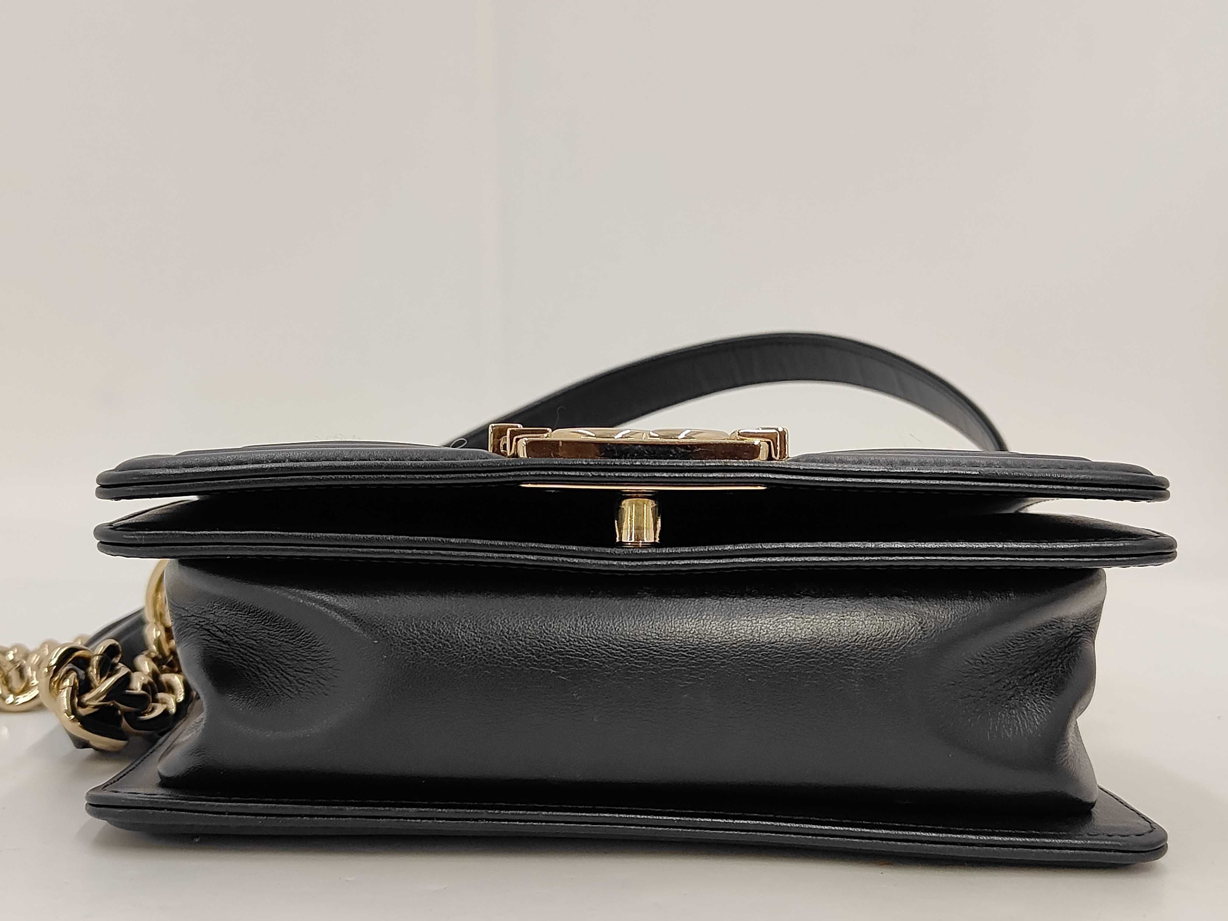 Boy Chanel Chain Shoulder Bag, Black, Gold, Silver, Chevron Embroidery, Gold Hardware. — view 4