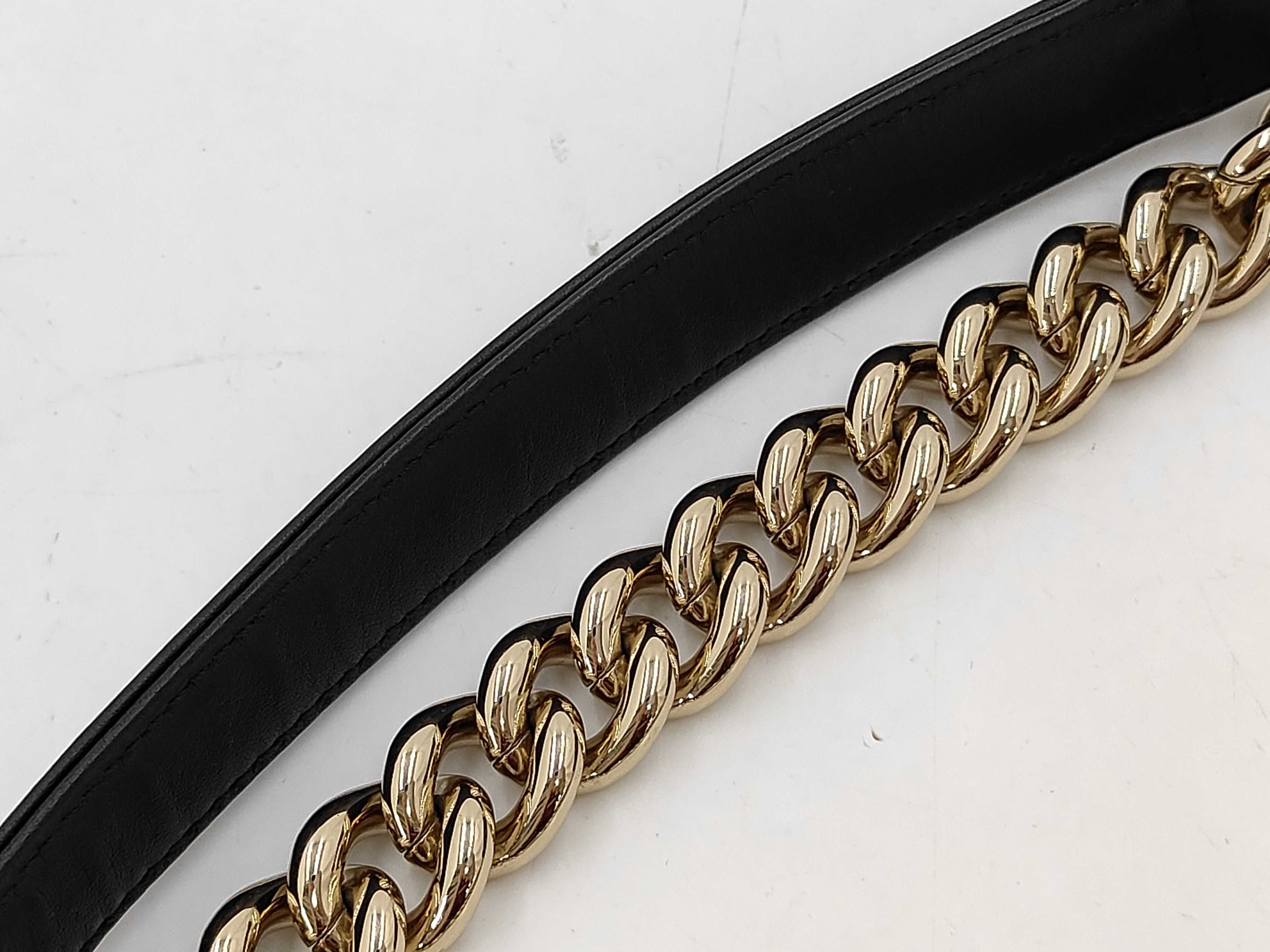 Boy Chanel Chain Shoulder Bag, Black, Gold, Silver, Chevron Embroidery, Gold Hardware. — view 6