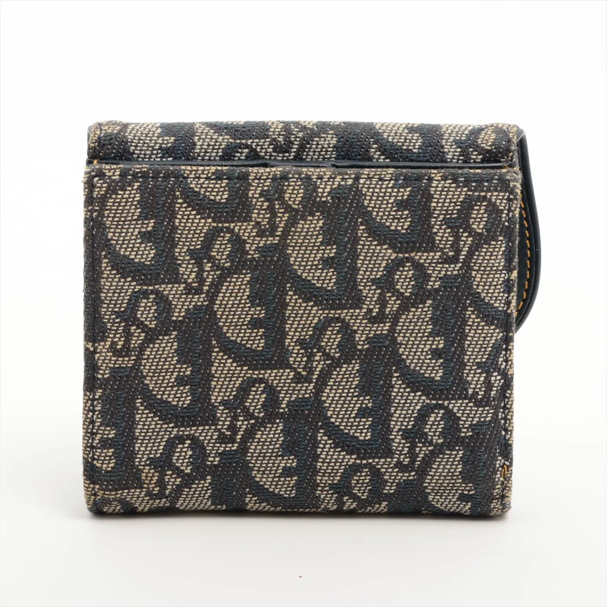 Saddle Trotter Canvas x Leather Compact Wallet Navy x Beige — view 2