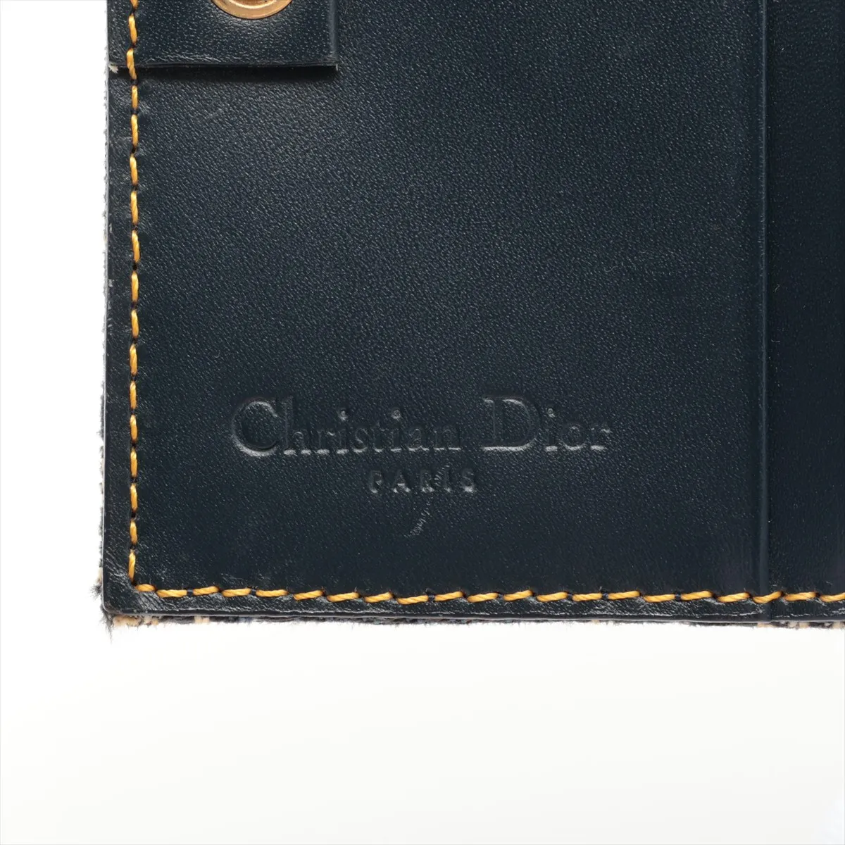 Saddle Trotter Canvas x Leather Compact Wallet Navy x Beige — view 7