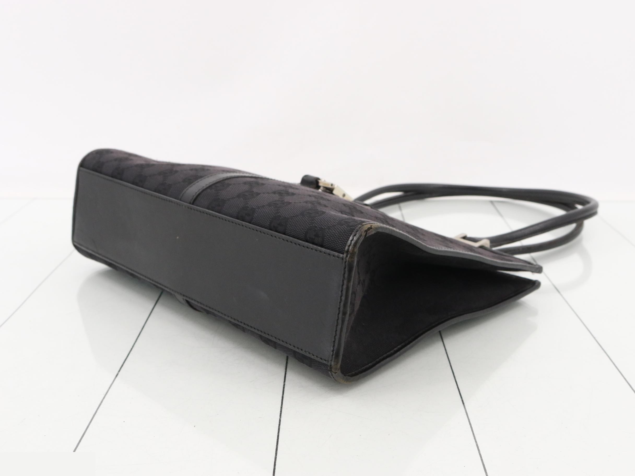 GG canvas tote bag, black, silver hardware, dust bag included. — view 6