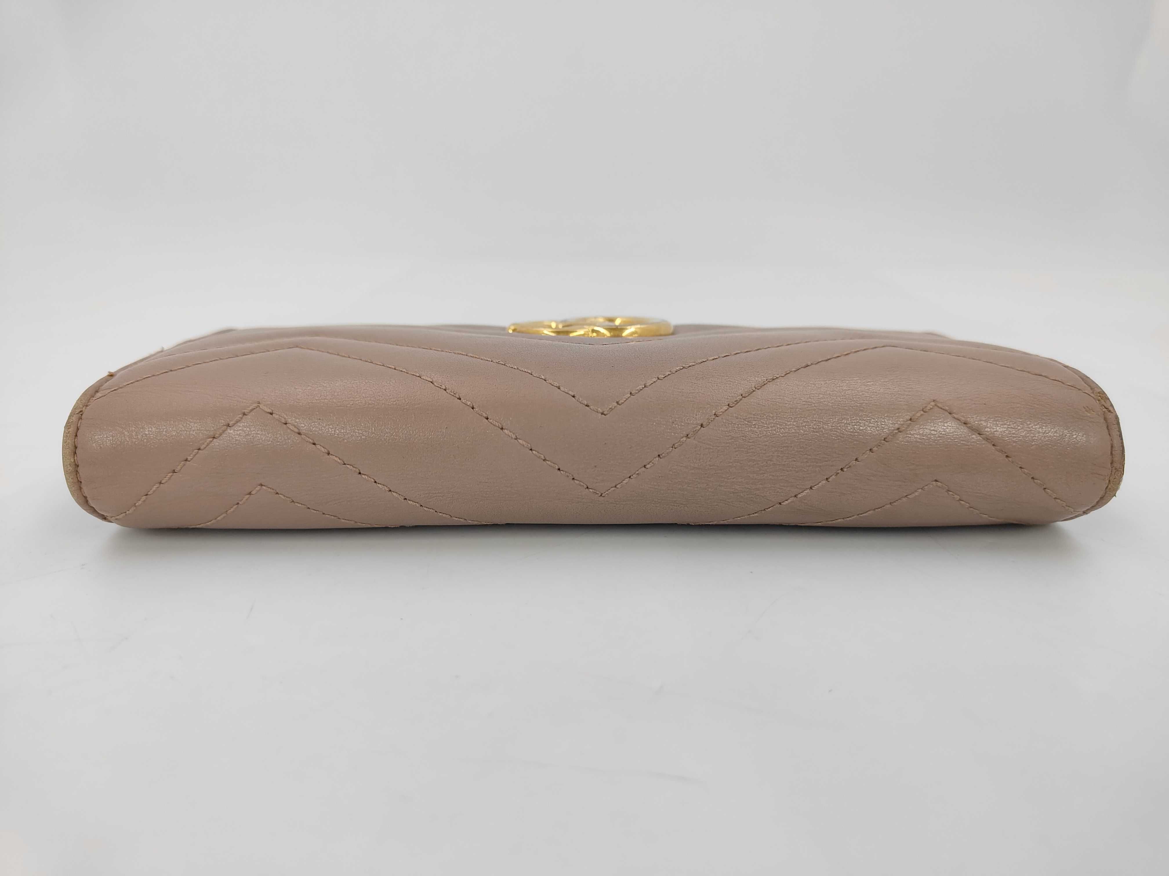 Quilted GG Marmont Leather Beige Long Wallet — view 5