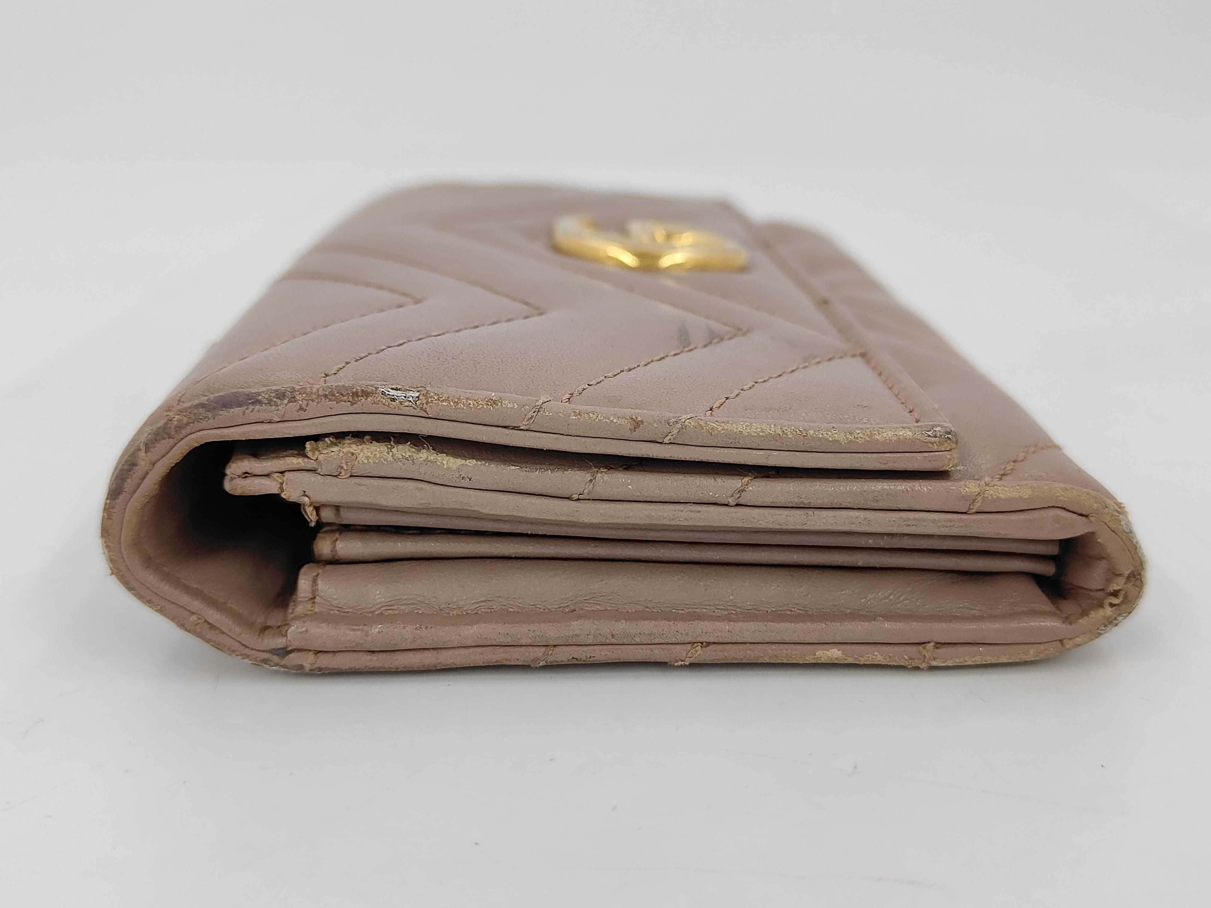 Quilted GG Marmont Leather Beige Long Wallet — view 6