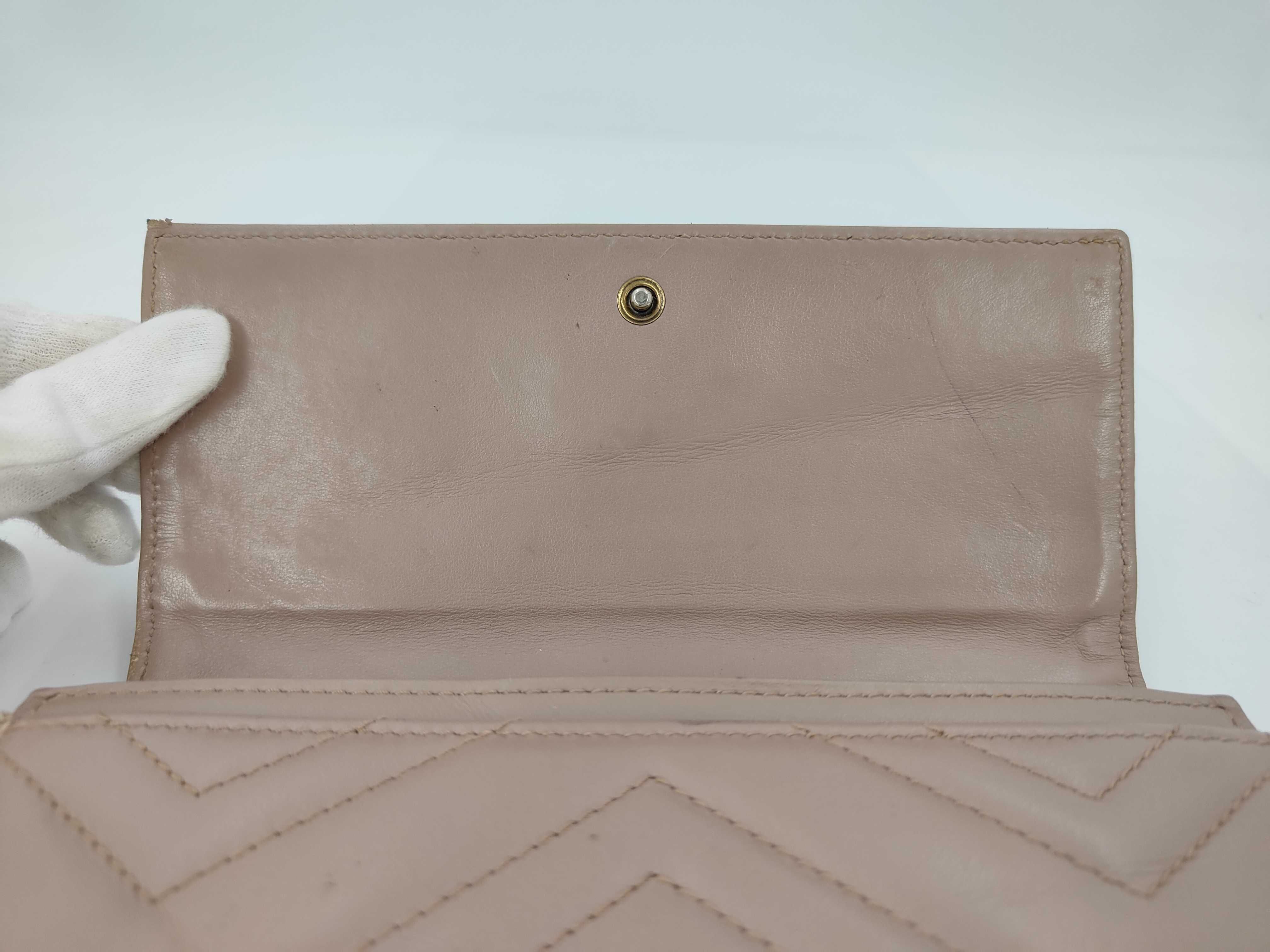 Quilted GG Marmont Leather Beige Long Wallet — view 8