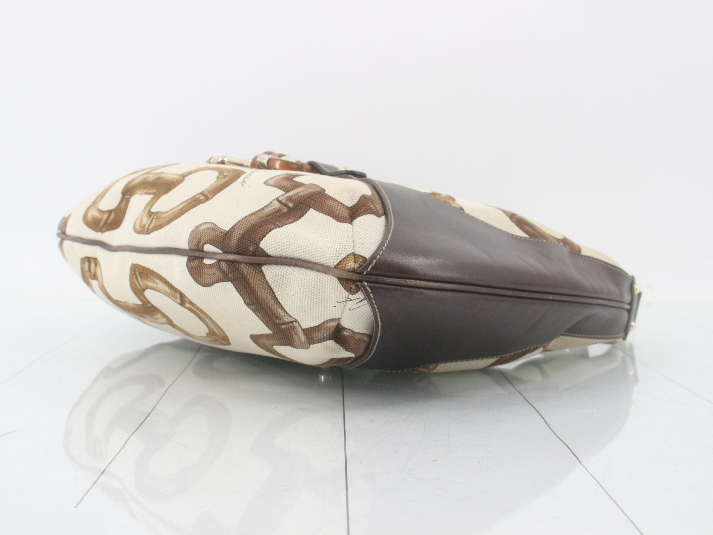 Handbag, tassel, bamboo, horsebit, canvas, leather — view 6