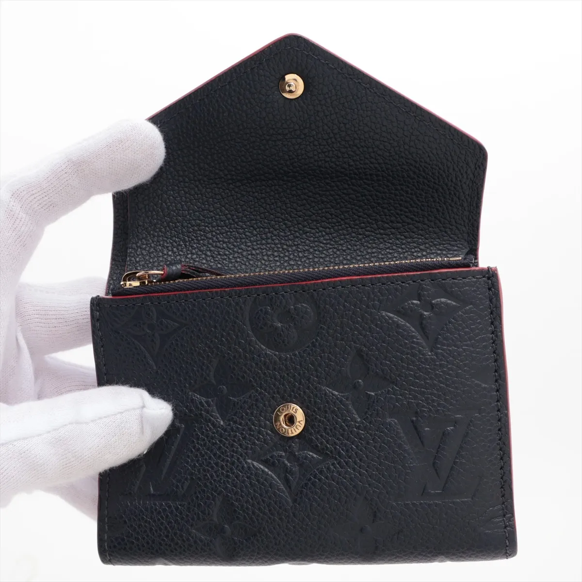 Empreinte Portefeuille Victorine M64577 SP1158 Marine Rouge Compact Wallet — view 3