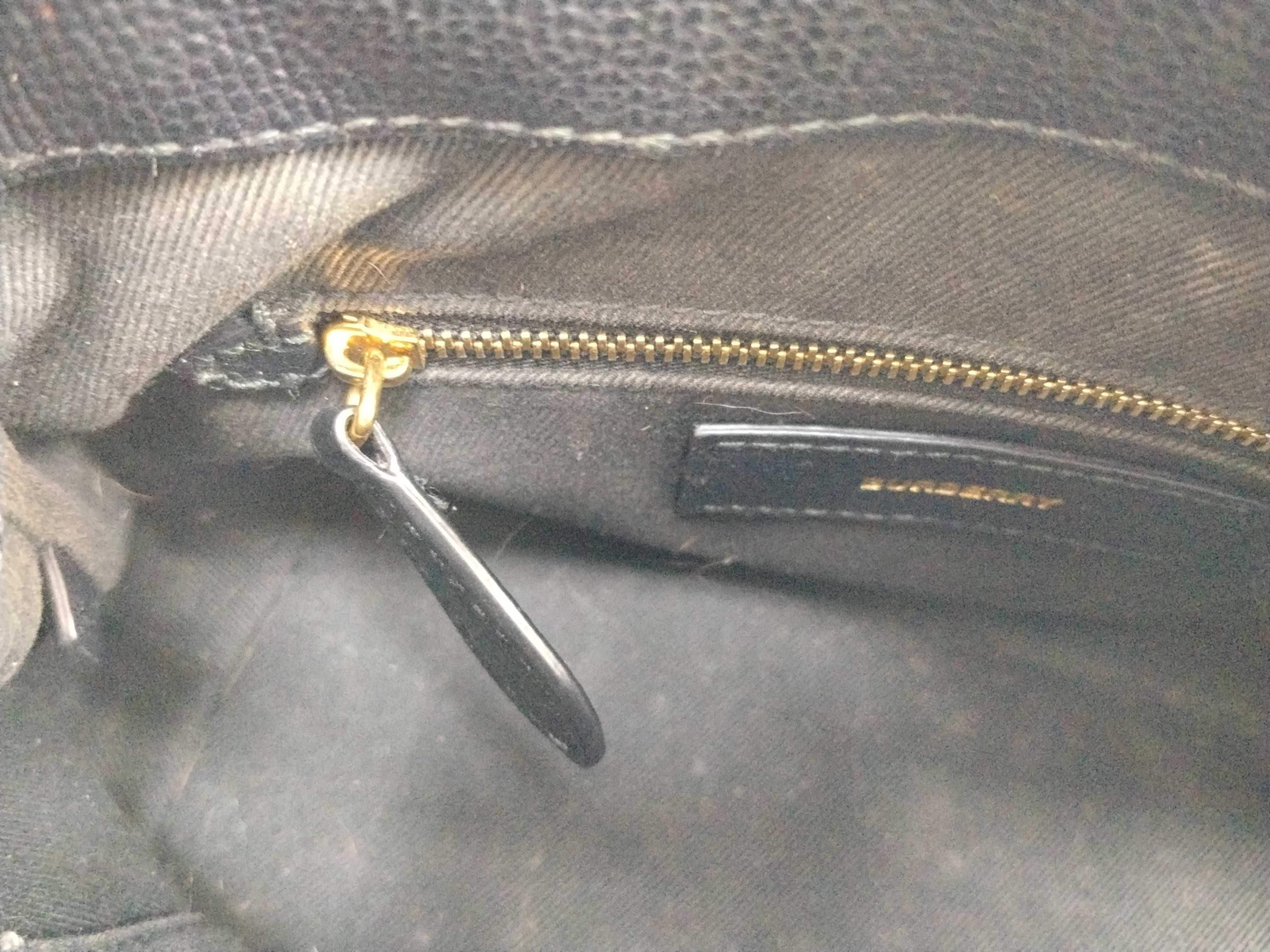 Nova Check Baby Banner Leather Handbag, Black — view 13