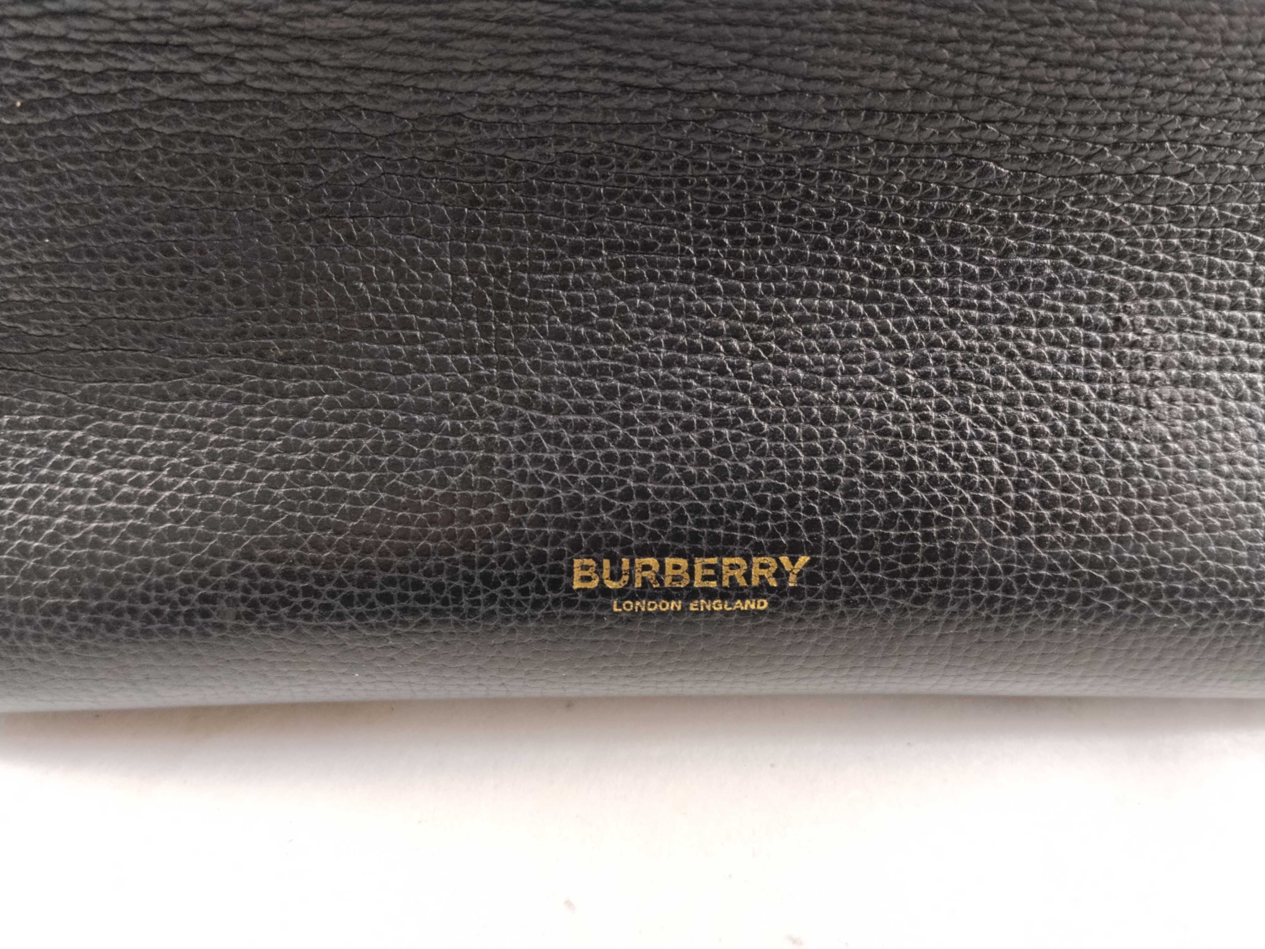 Nova Check Baby Banner Leather Handbag, Black — view 8