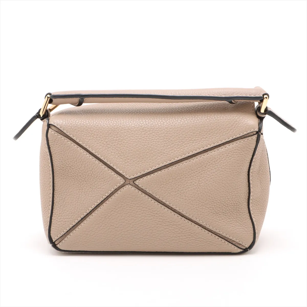 Mini Puzzle Bag Leather 2WAY Handbag Beige — view 2